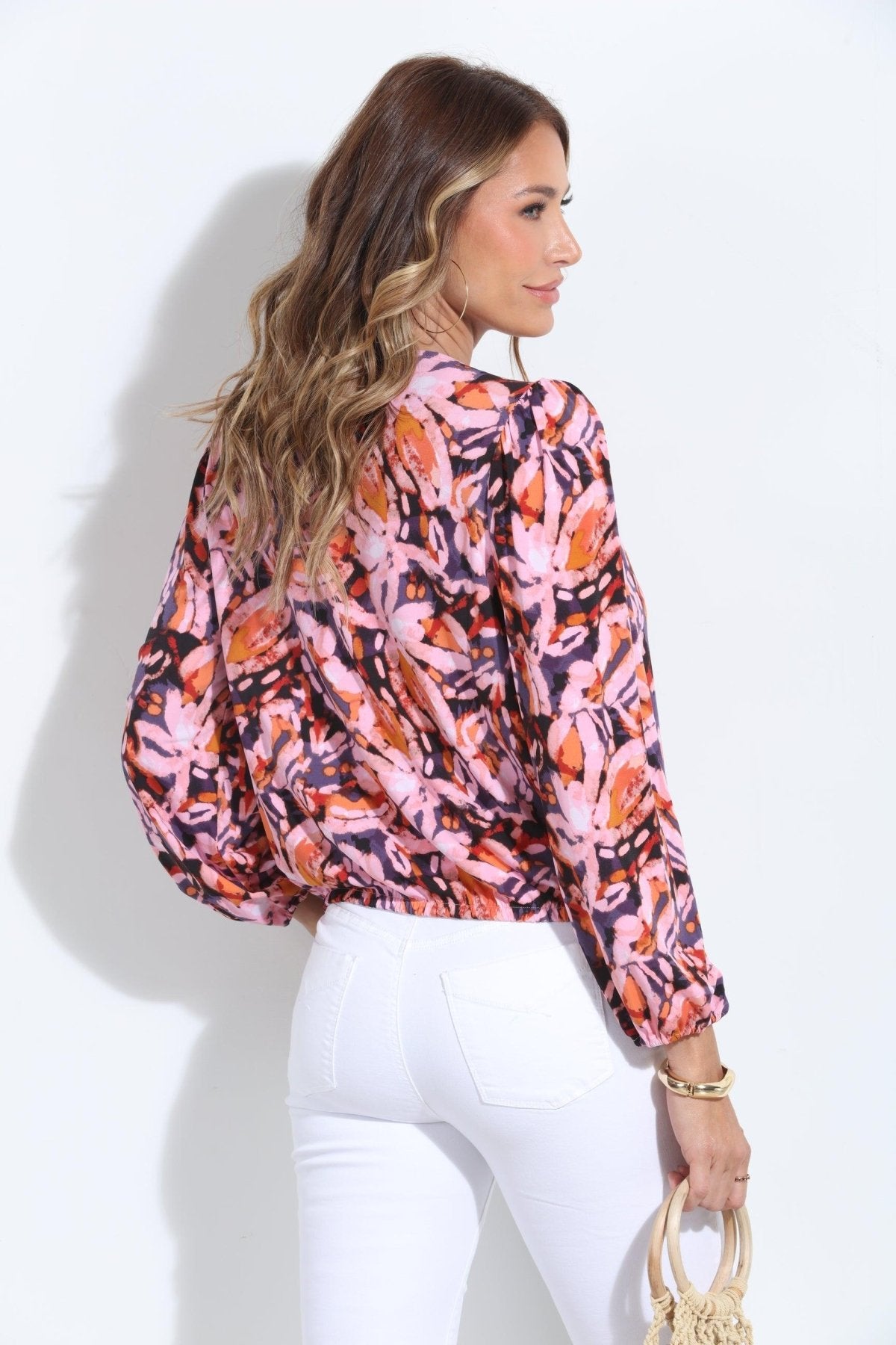 Eden Mom Cropped Surplice Top-FINAL SALE