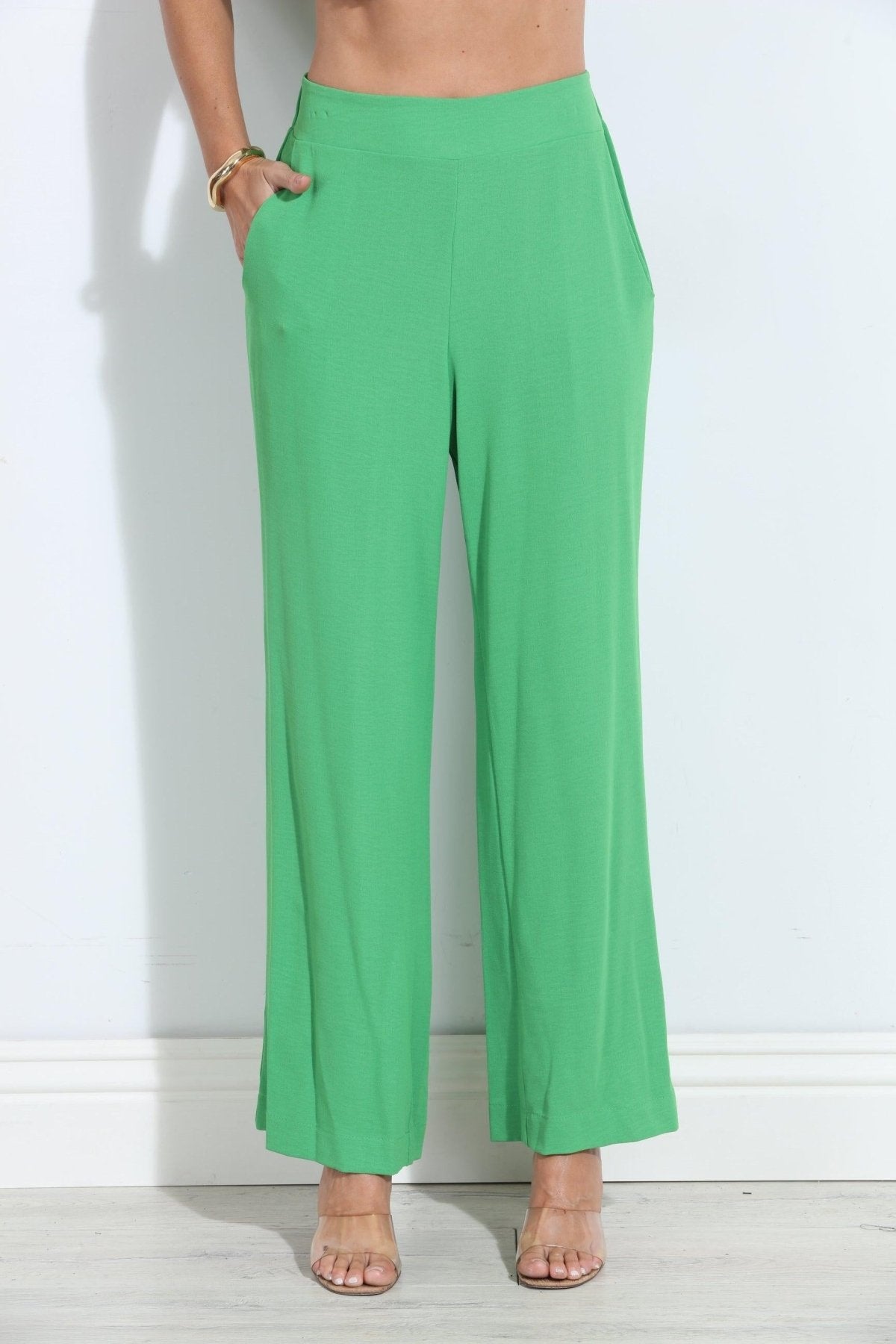 Kelly Green Airflow Woven Trousers-FINAL SALE