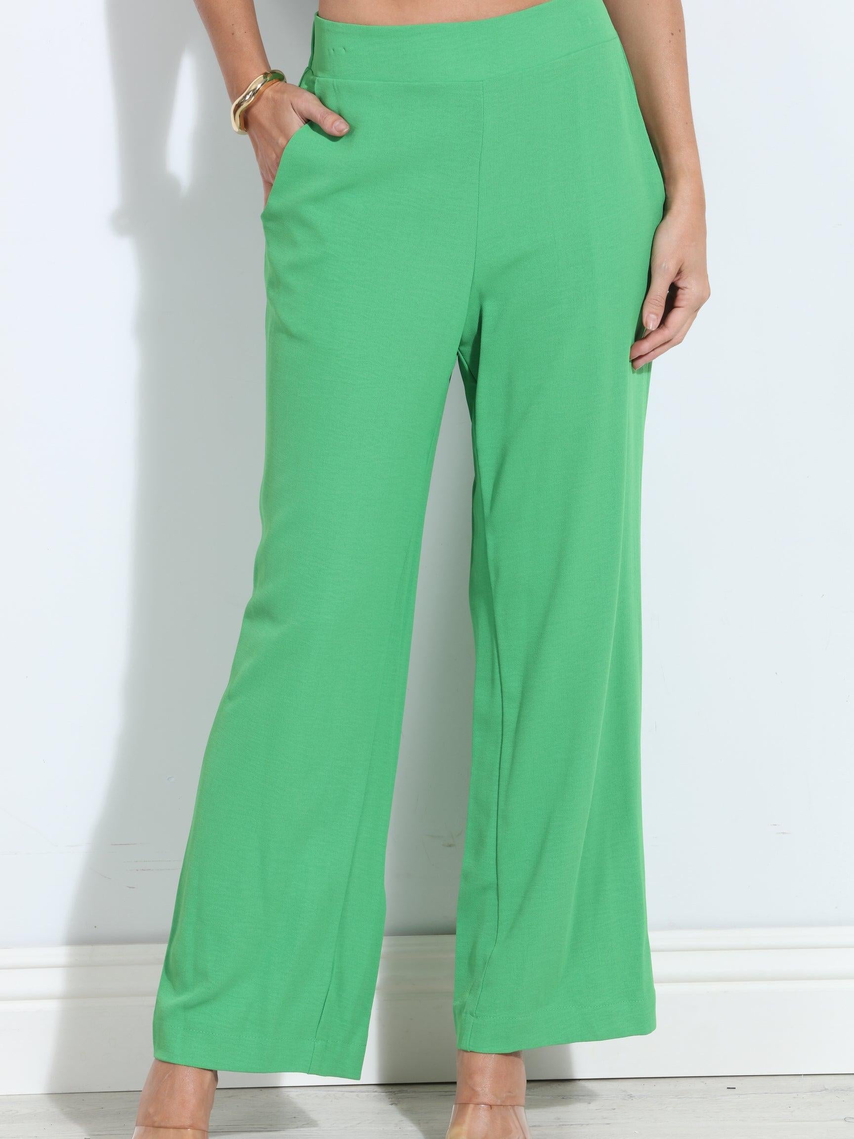 Kelly Green Airflow Woven Trousers-FINAL SALE