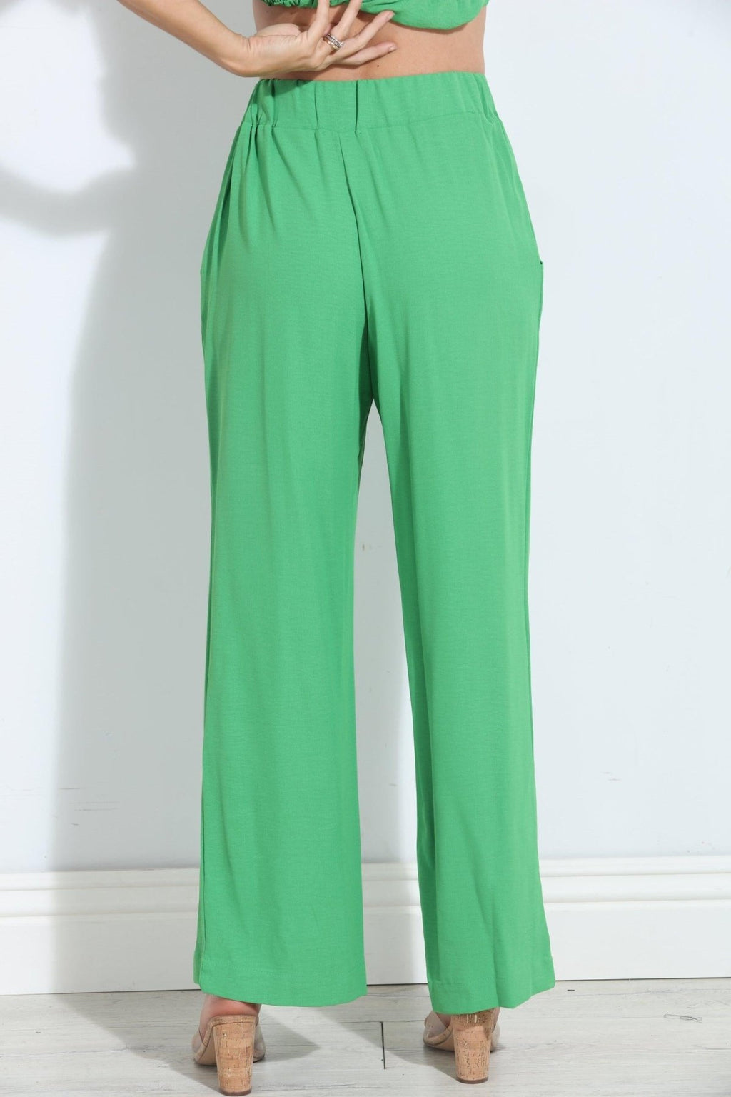 Kelly Green Airflow Woven Trousers-FINAL SALE