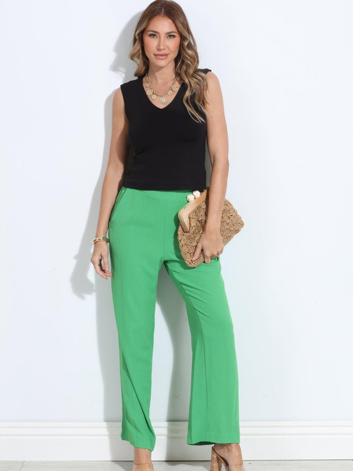 Kelly Green Airflow Woven Trousers-FINAL SALE