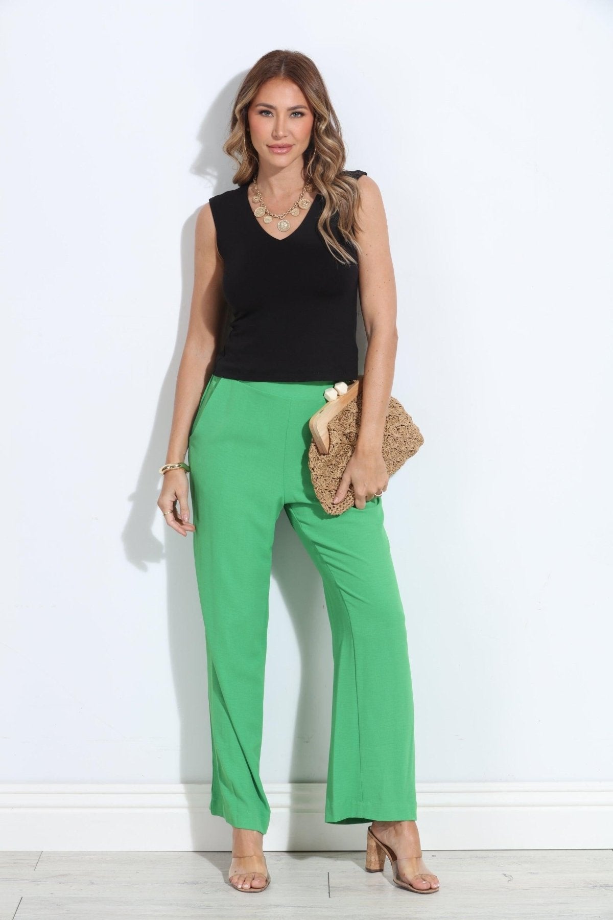 Kelly Green Airflow Woven Trousers-FINAL SALE