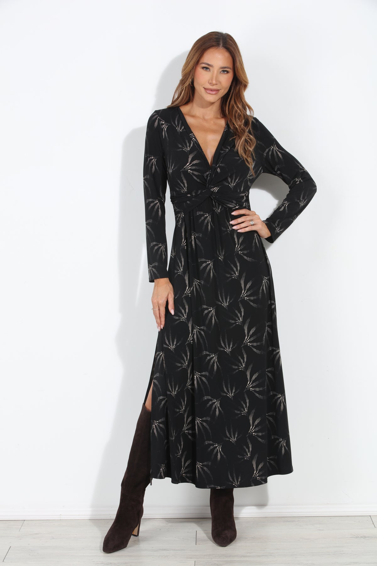 Willow Stretch Twist Long Sleeve Maxi