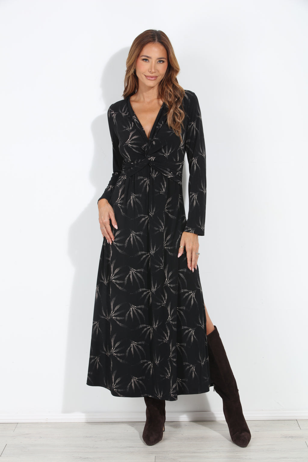 Willow Stretch Twist Long Sleeve Maxi