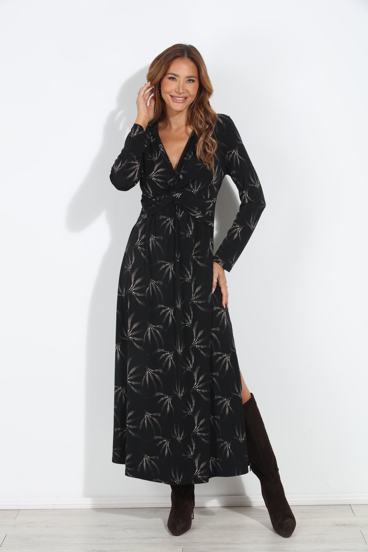 Willow Stretch Twist Long Sleeve Maxi