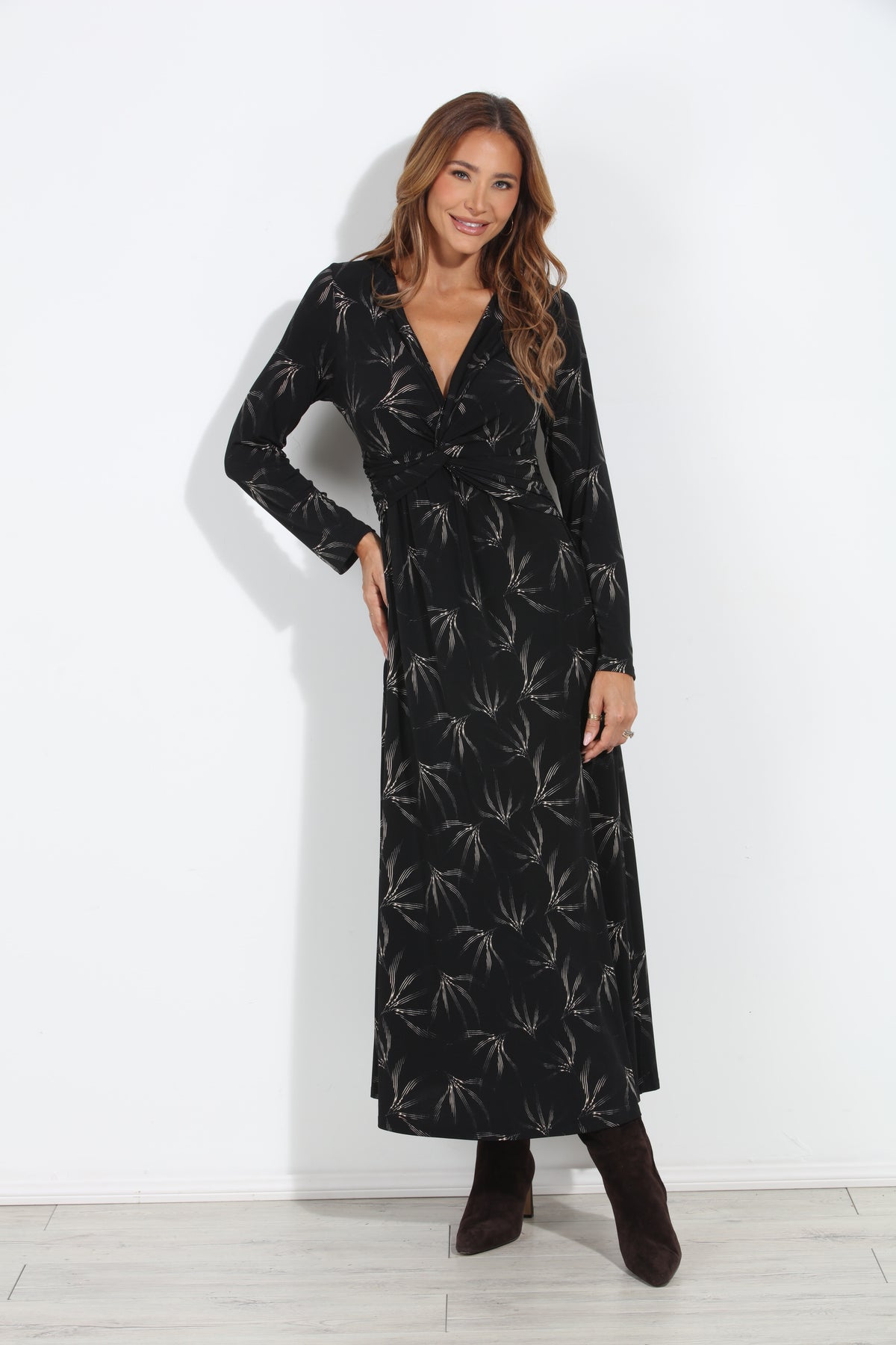 Willow Stretch Twist Long Sleeve Maxi