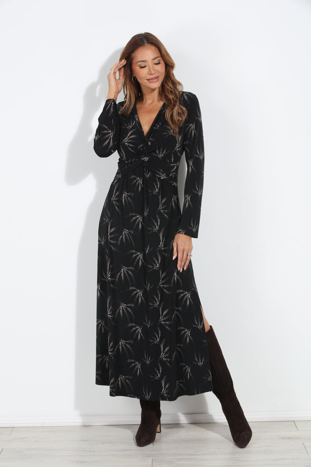 Willow Stretch Twist Long Sleeve Maxi