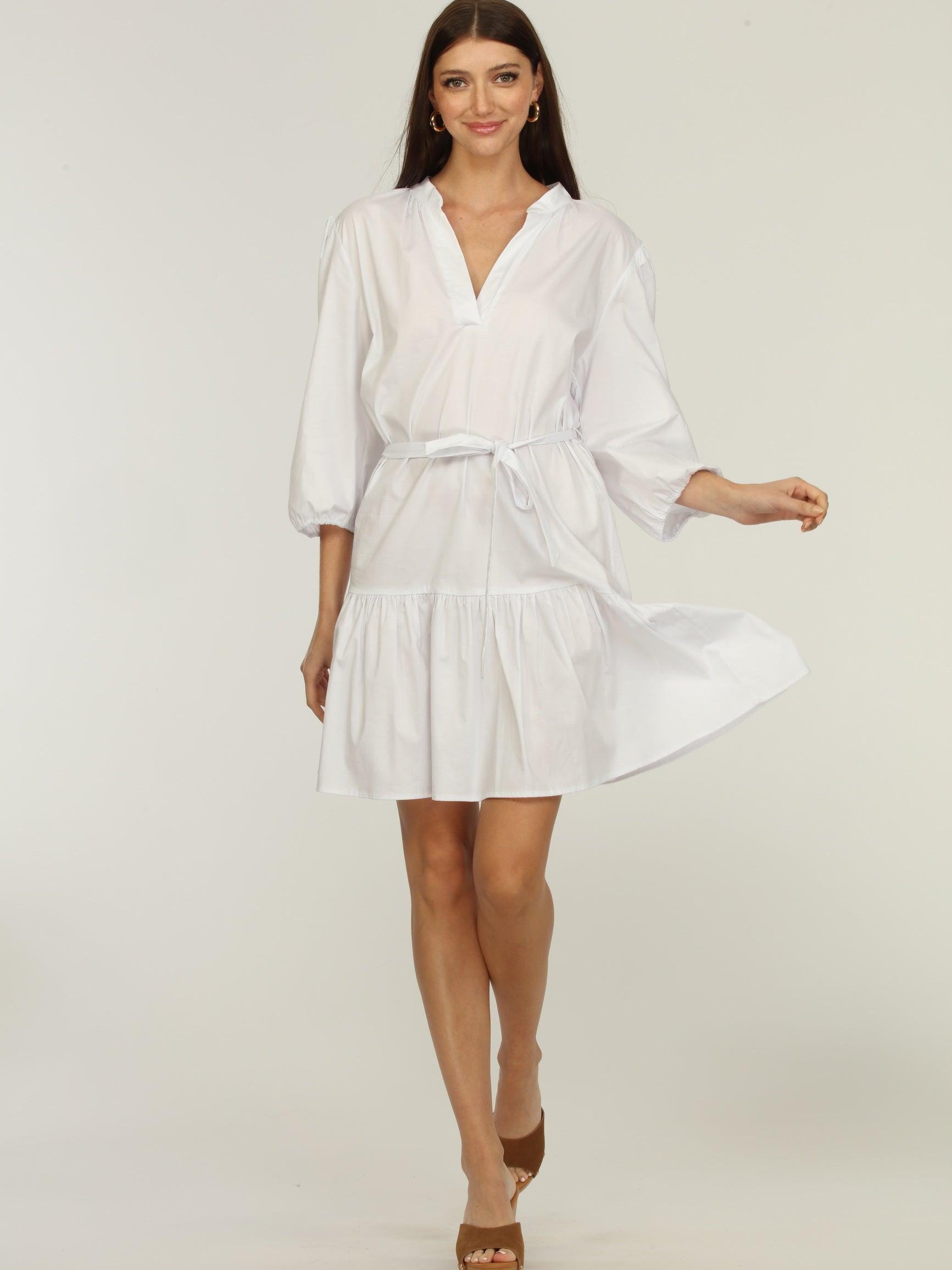 White Shirt Dress with Belt-FINAL SALE