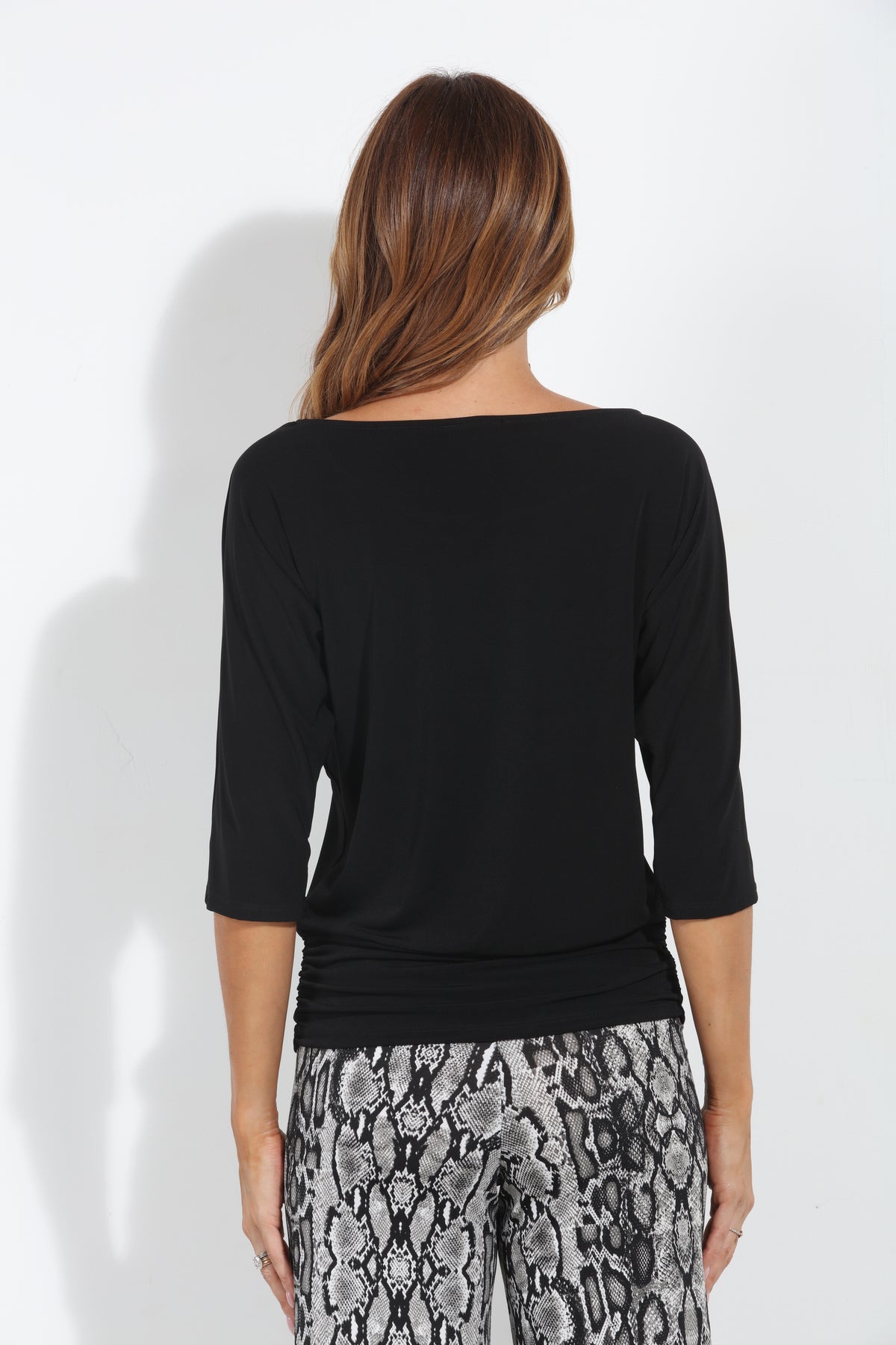Black Shirred Waist Top-BEST SELLER