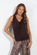 Espresso Draped Halter Top