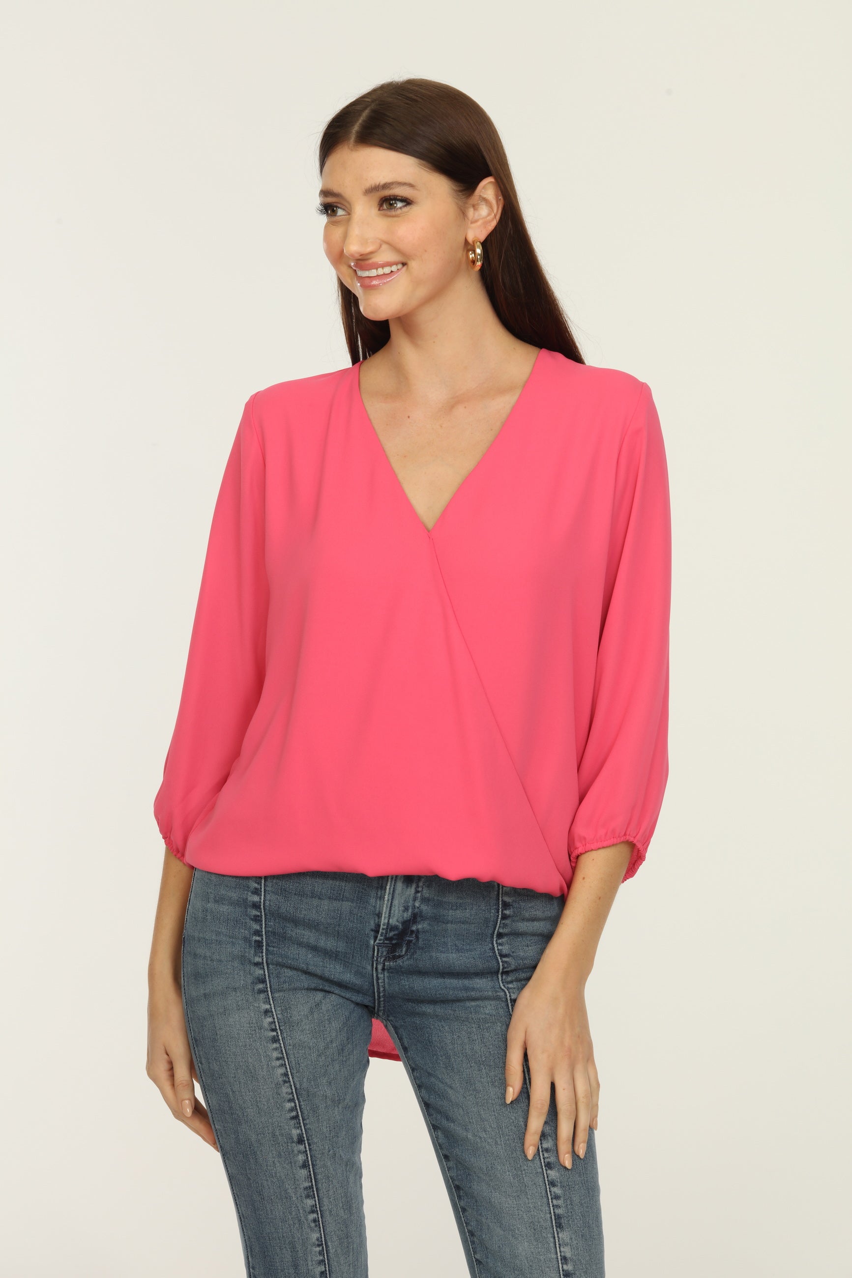 Taffy Pink Surplice Top-FINAL SALE