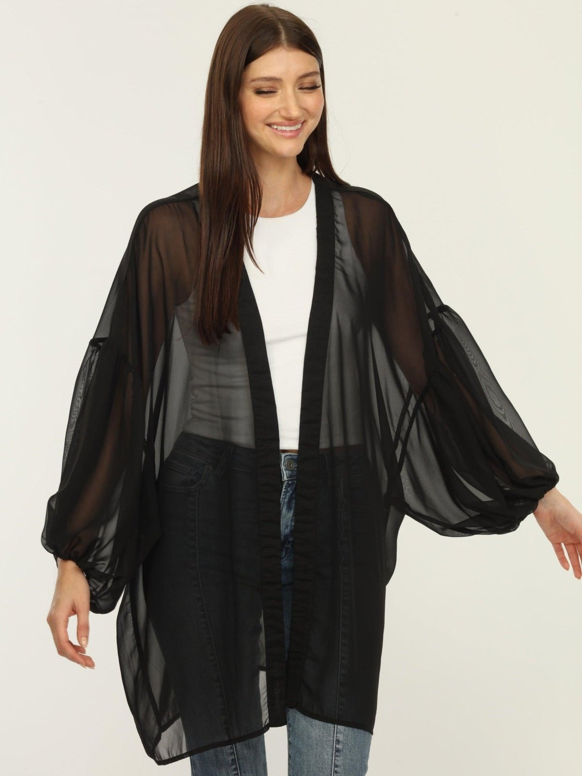 Black Chiffon Kimono-BEST SELLER