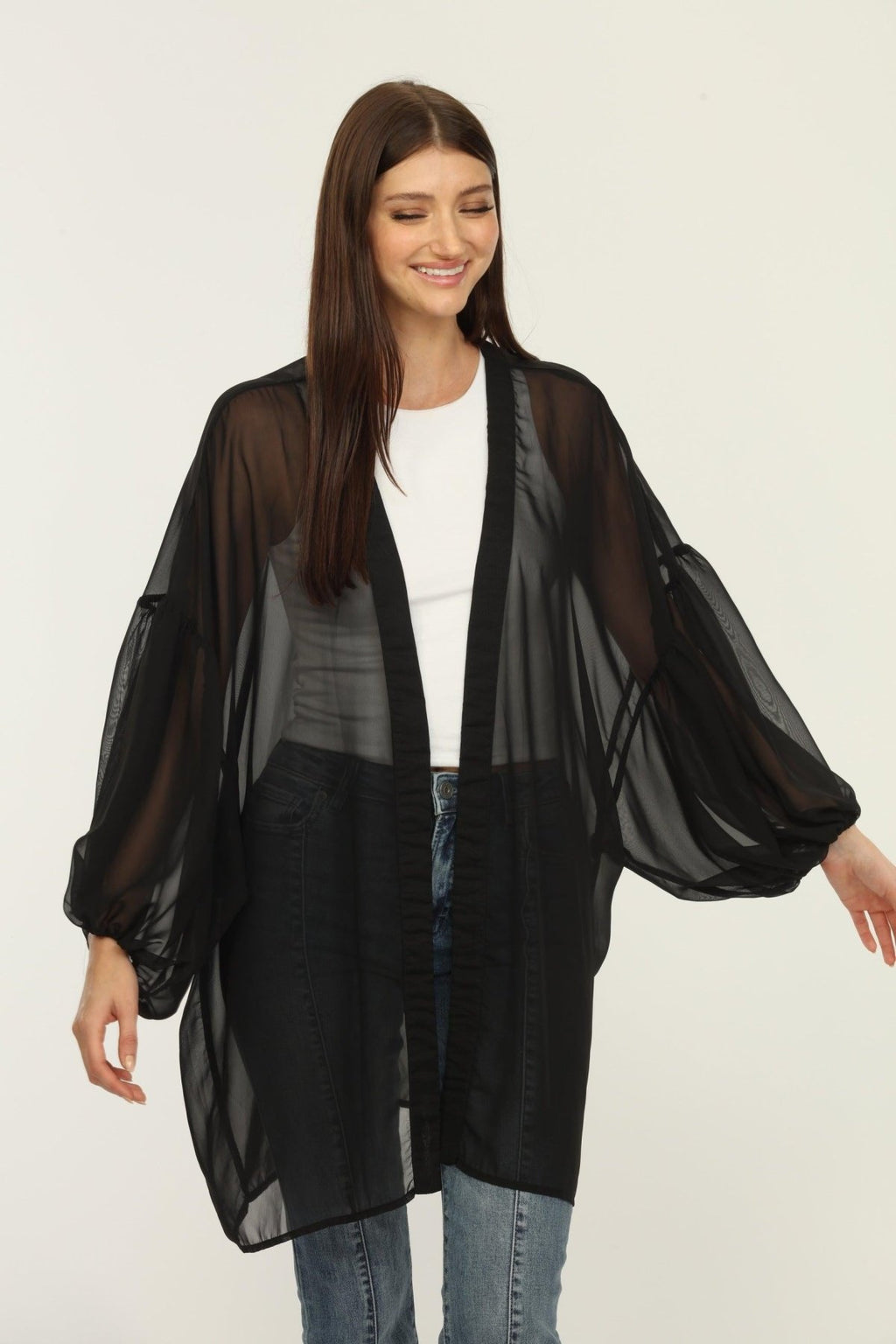 Black Chiffon Kimono-BEST SELLER