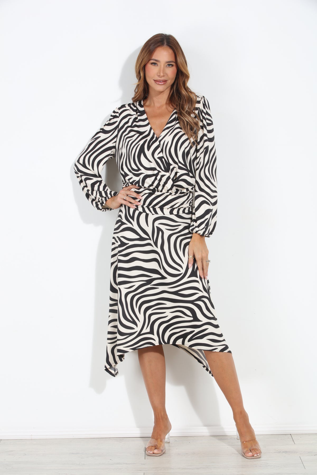 Mara Zebra Cropped Surplice Top