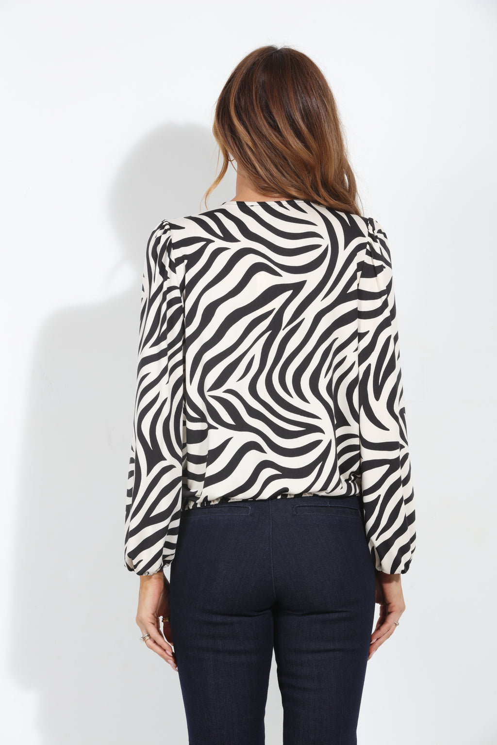 Mara Zebra Cropped Surplice Top
