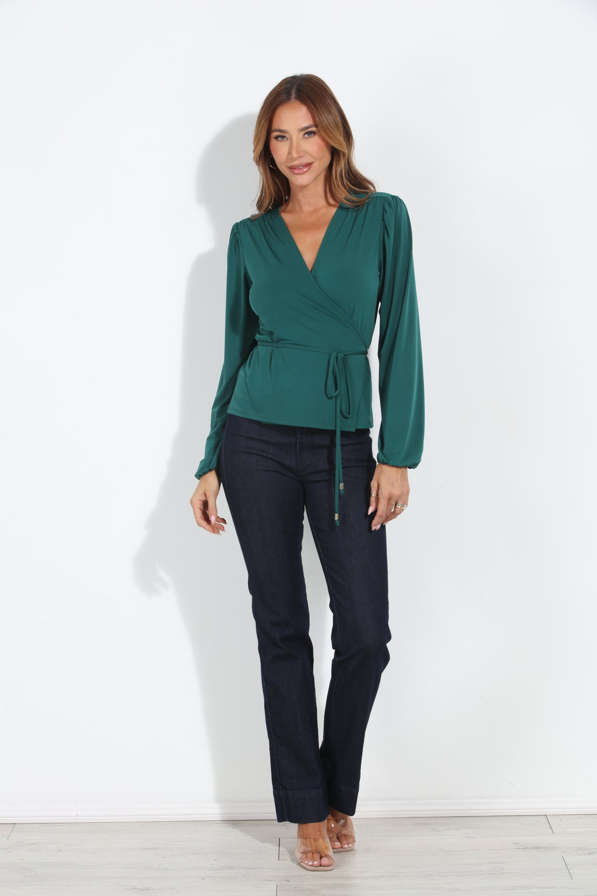 Hunter Stretch Wrap Long Sleeve Top