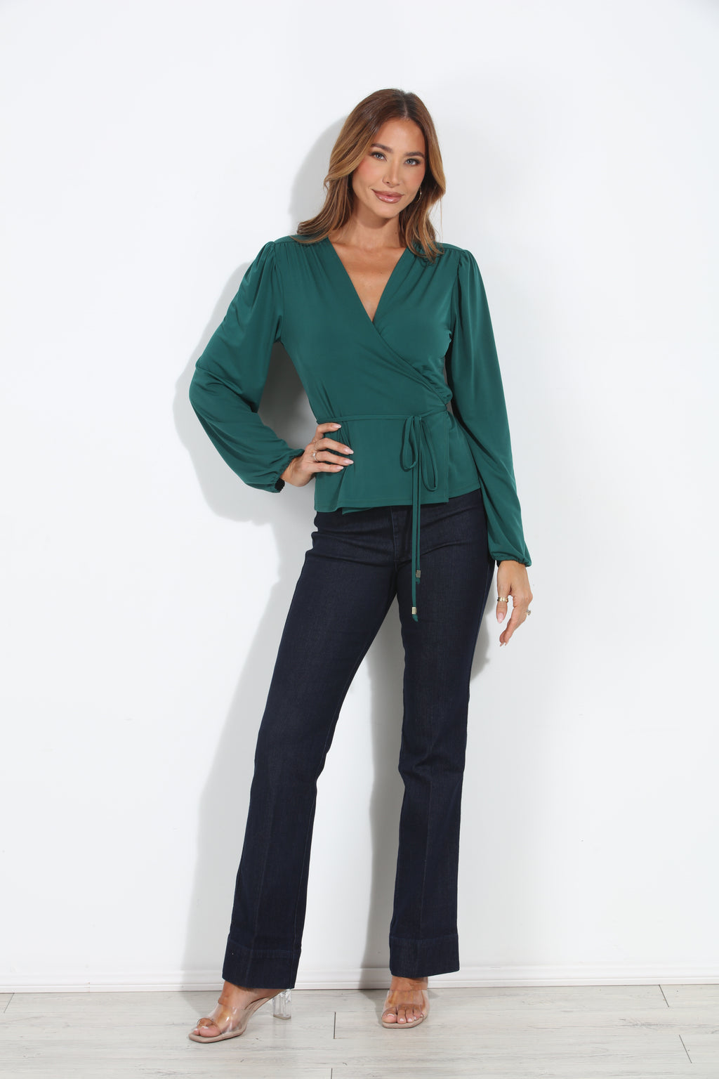 Hunter Stretch Wrap Long Sleeve Top