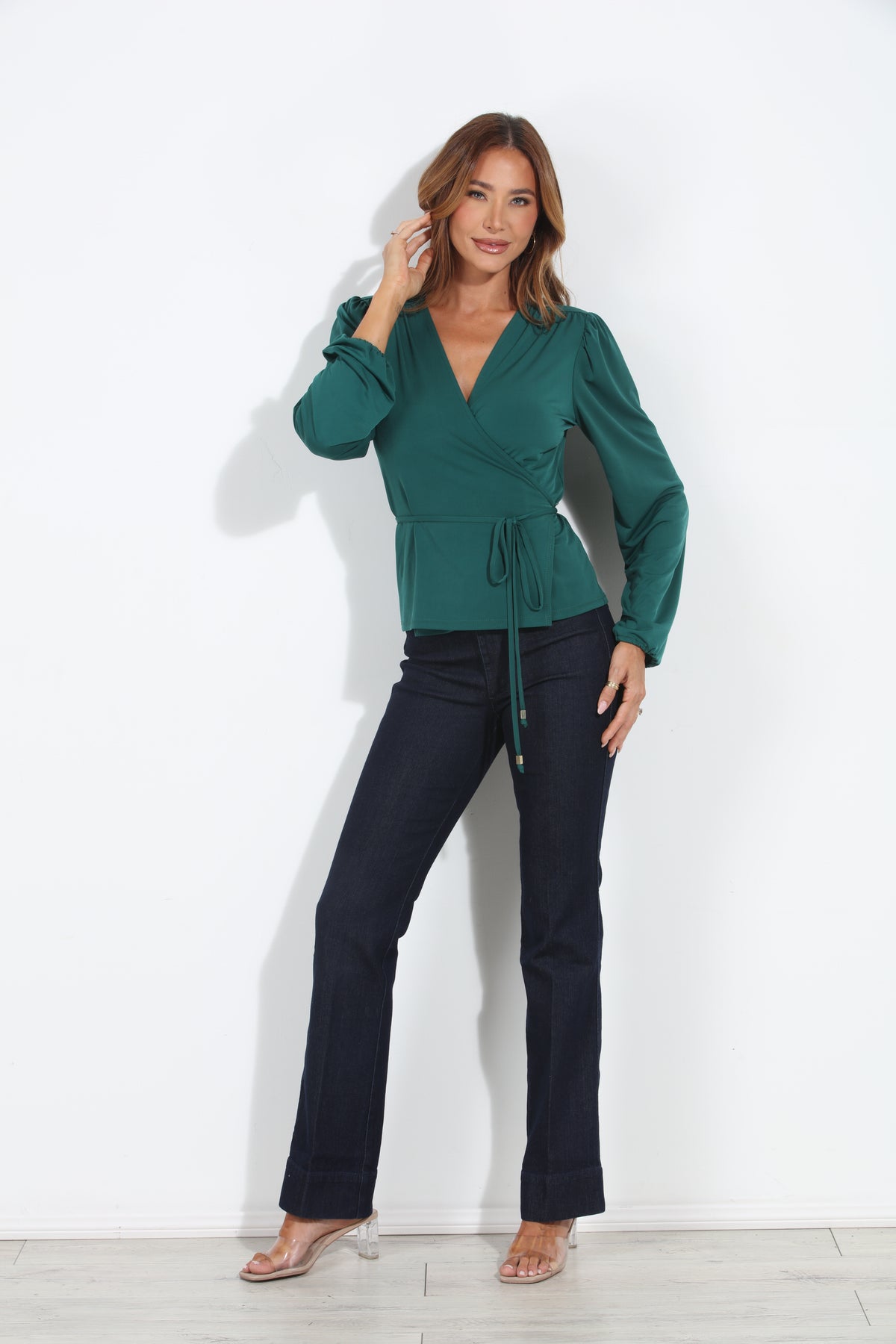 Hunter Stretch Wrap Long Sleeve Top