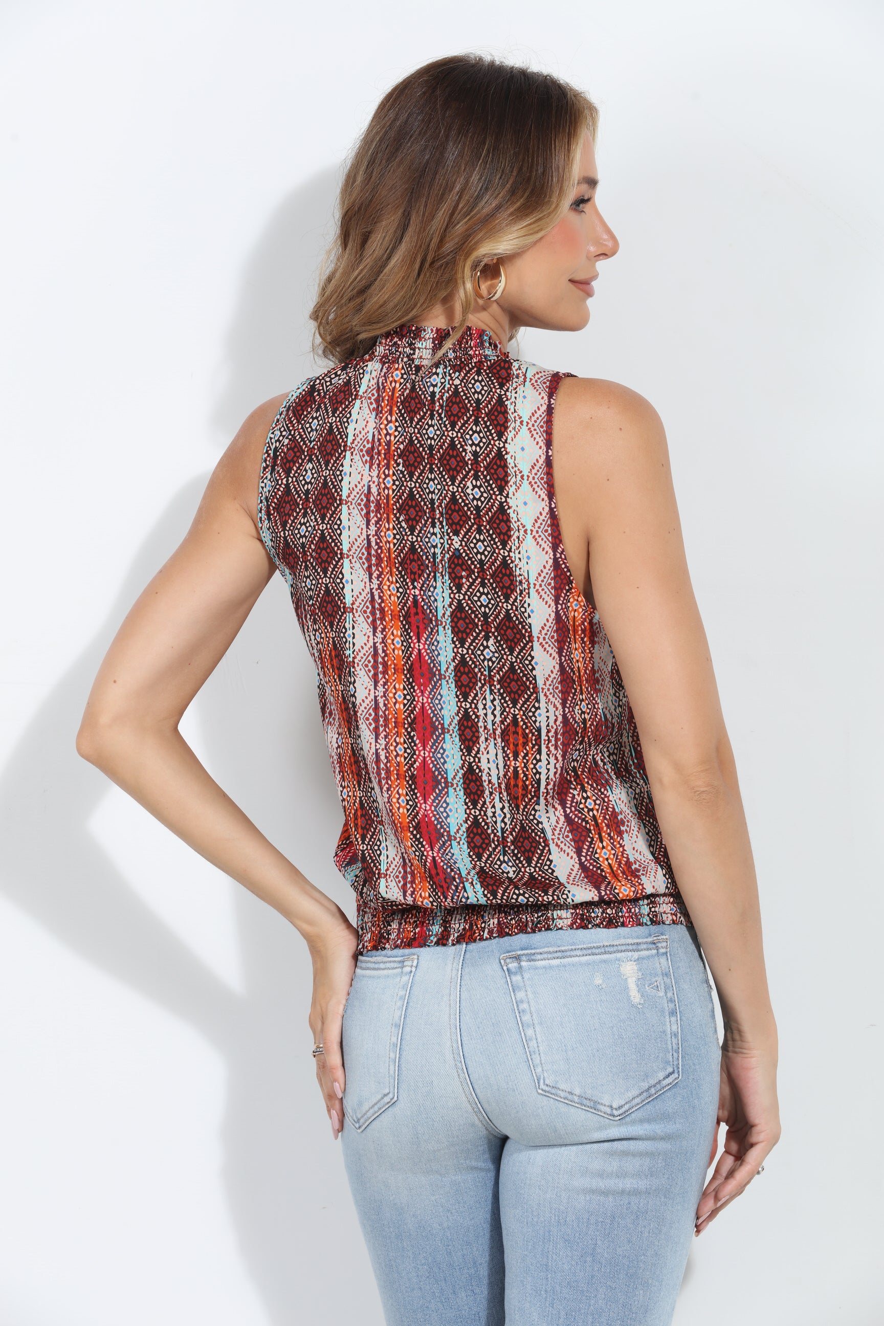 Zak Smocked Sleeveless Top-FINAL SALE