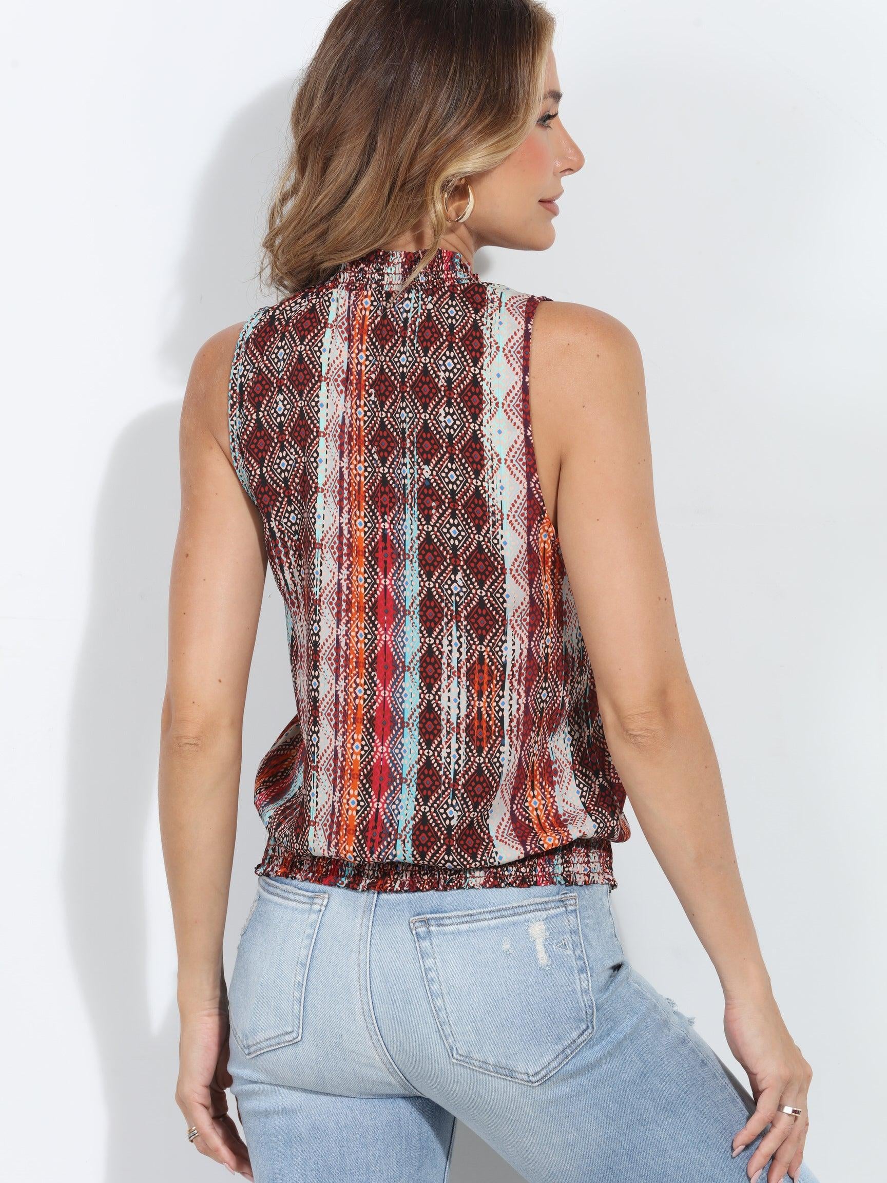 Zak Smocked Sleeveless Top-FINAL SALE