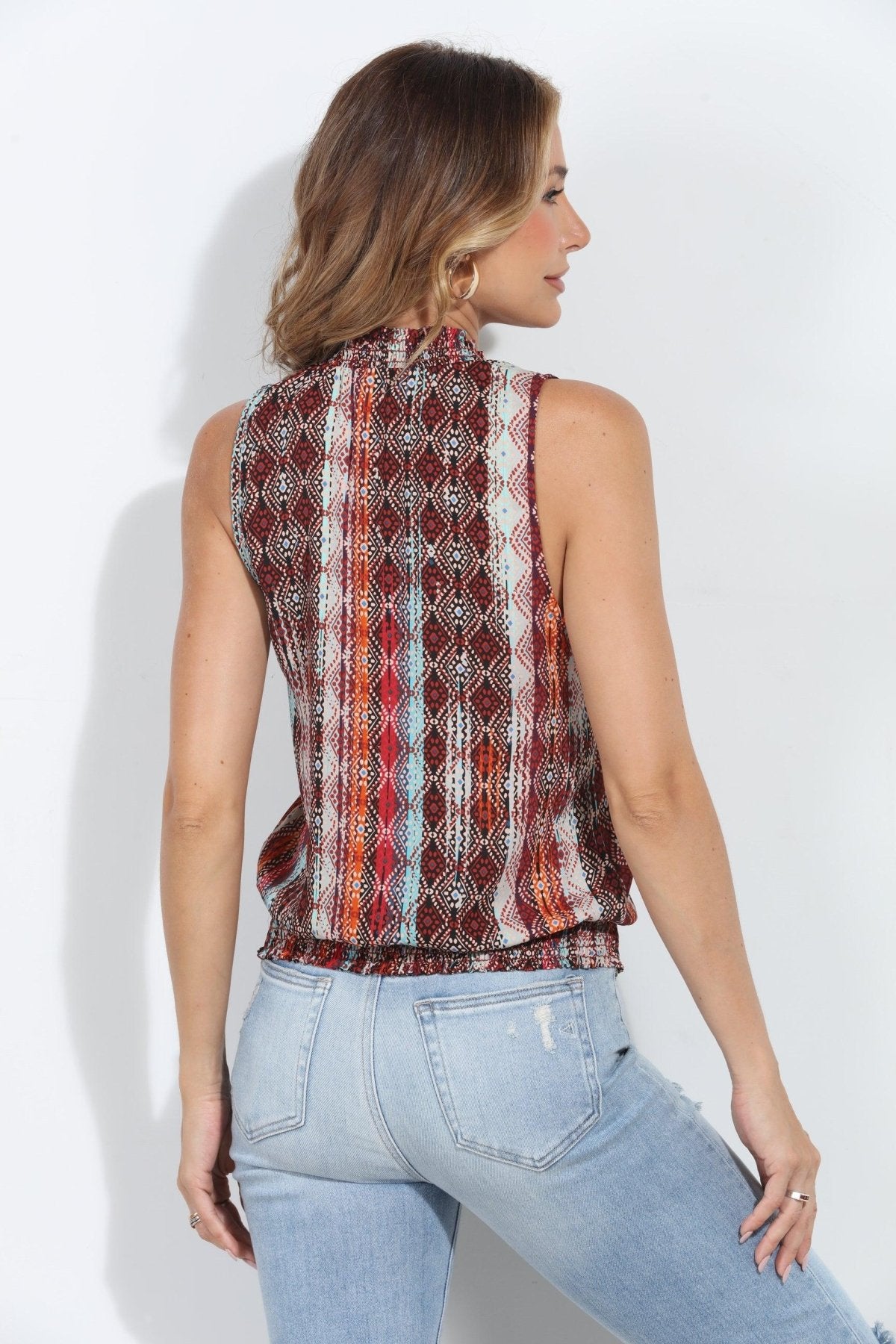 Zak Smocked Sleeveless Top-FINAL SALE