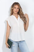 Ivory Woven Dolman Tee- FINAL SALE