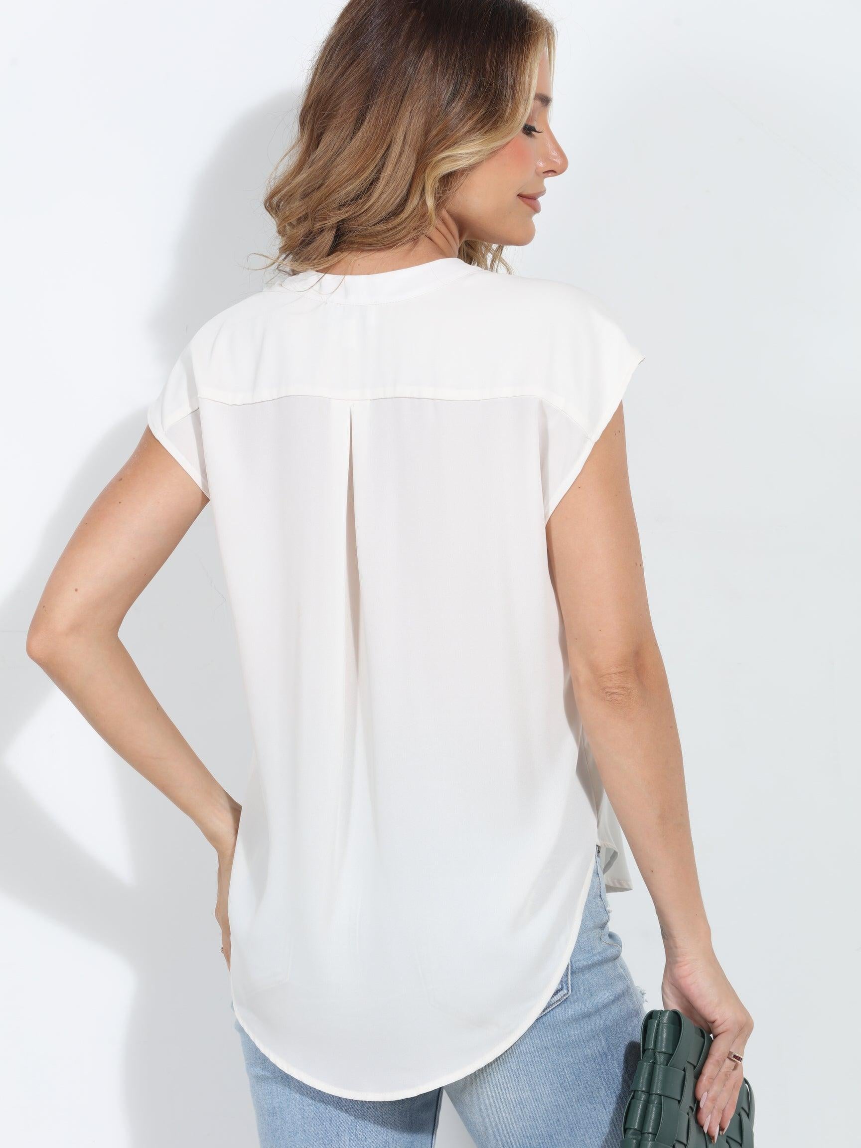 Ivory Woven Dolman Tee