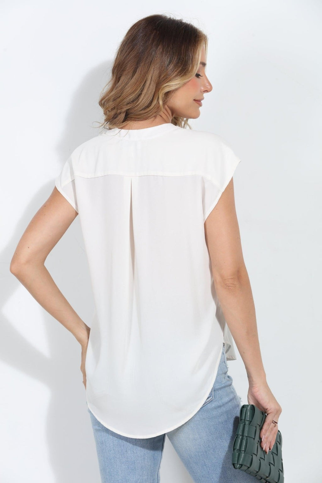 Ivory Woven Dolman Tee- FINAL SALE