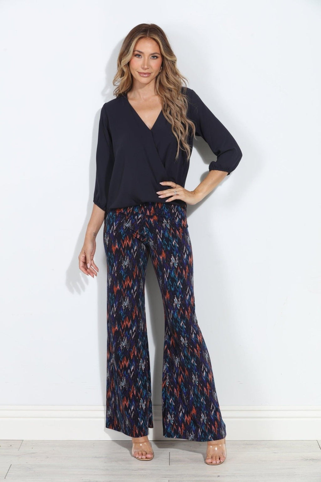 Jet Navy Surplice Blouse-FINAL SALE