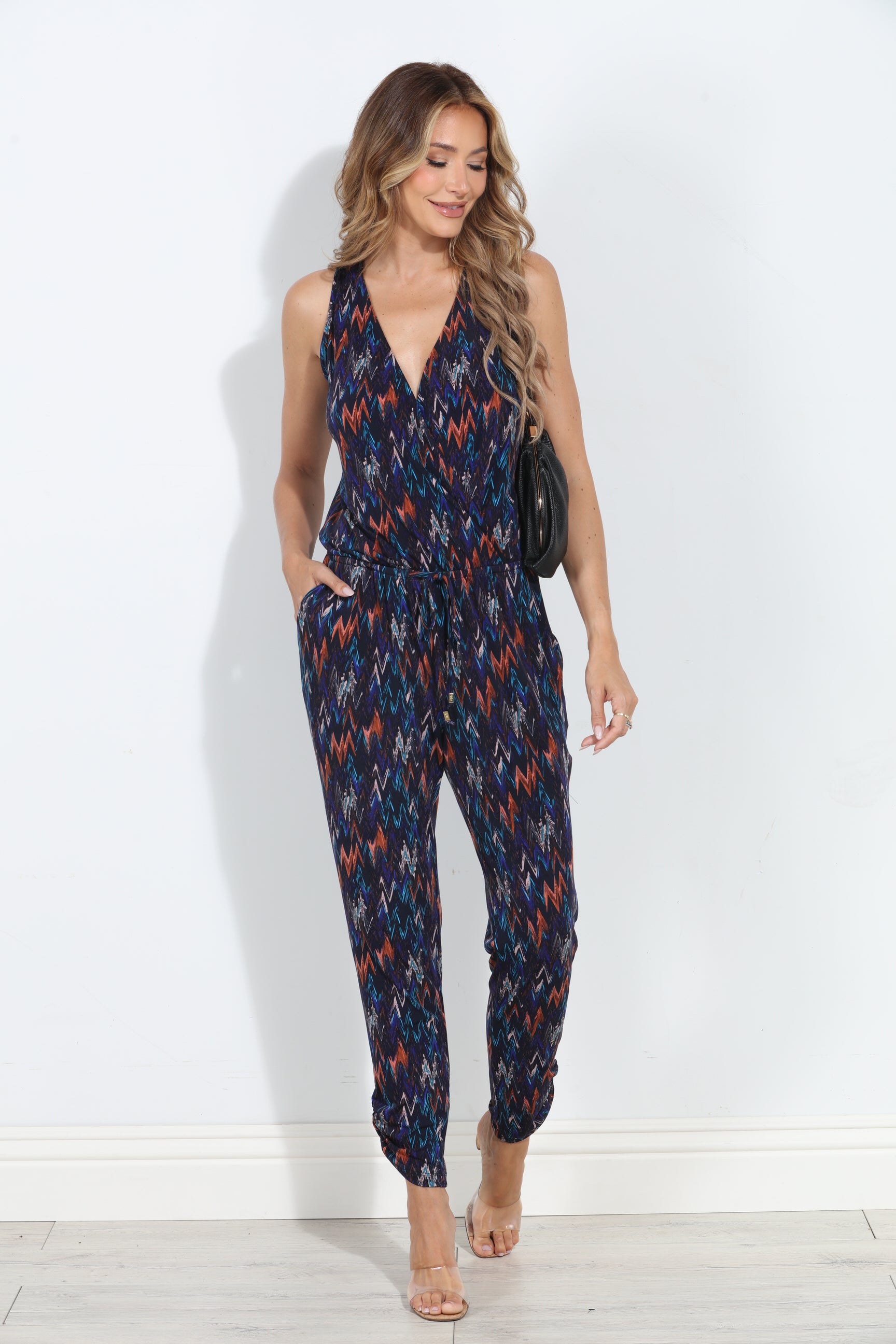 Anjela Shirred Ankle Stretch Jumpsuit-BEST SELLER