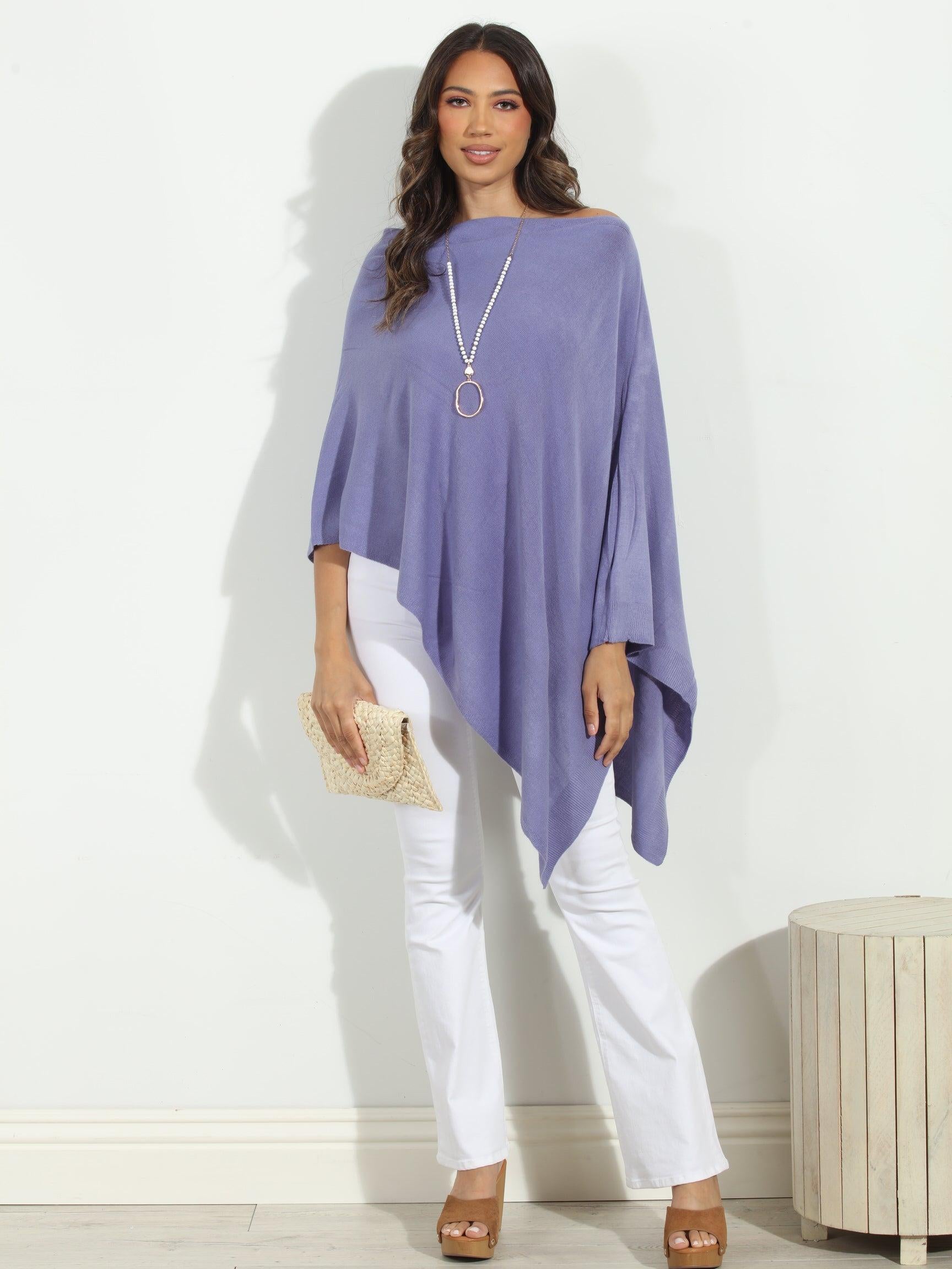 Periwinkle Throw-On Poncho-BEST SELLER