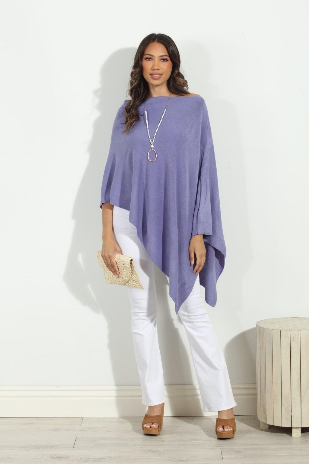 Periwinkle Throw-On Poncho-BEST SELLER