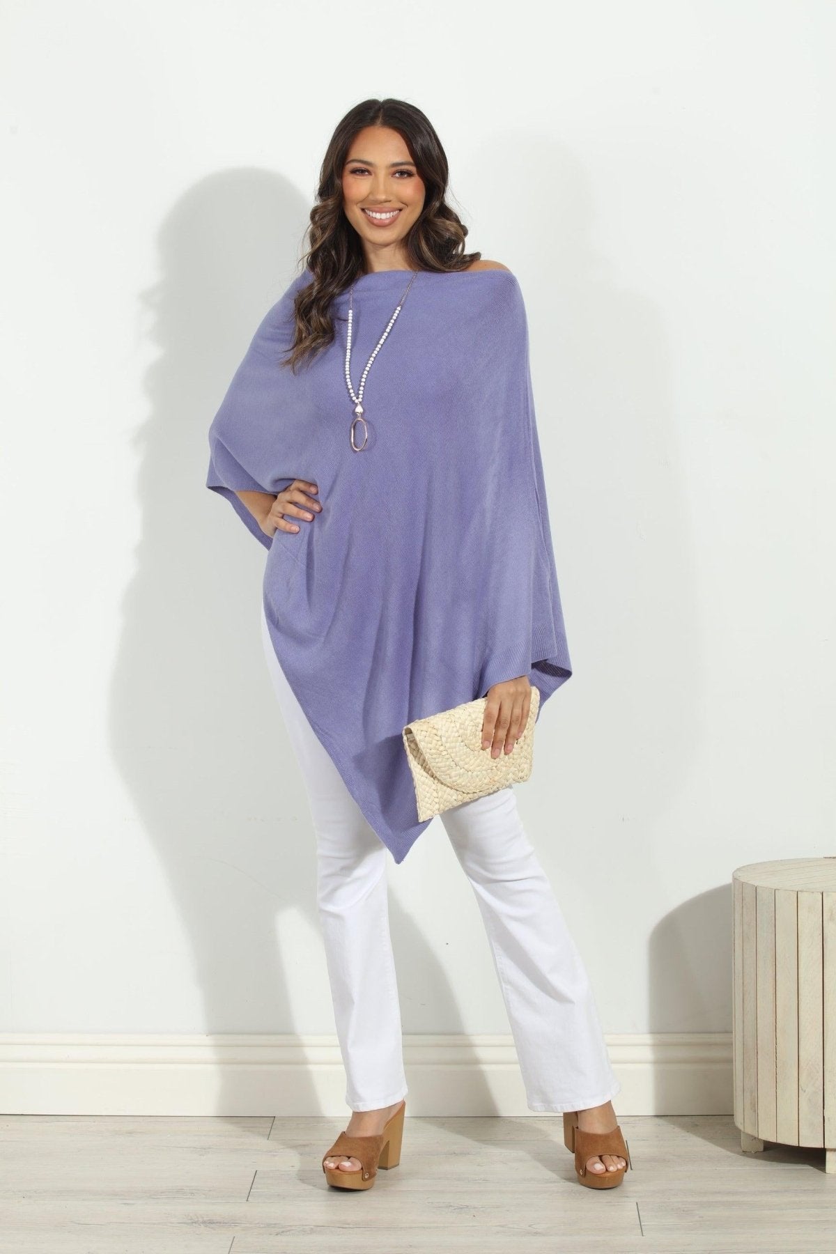 Periwinkle Throw-On Poncho-BEST SELLER