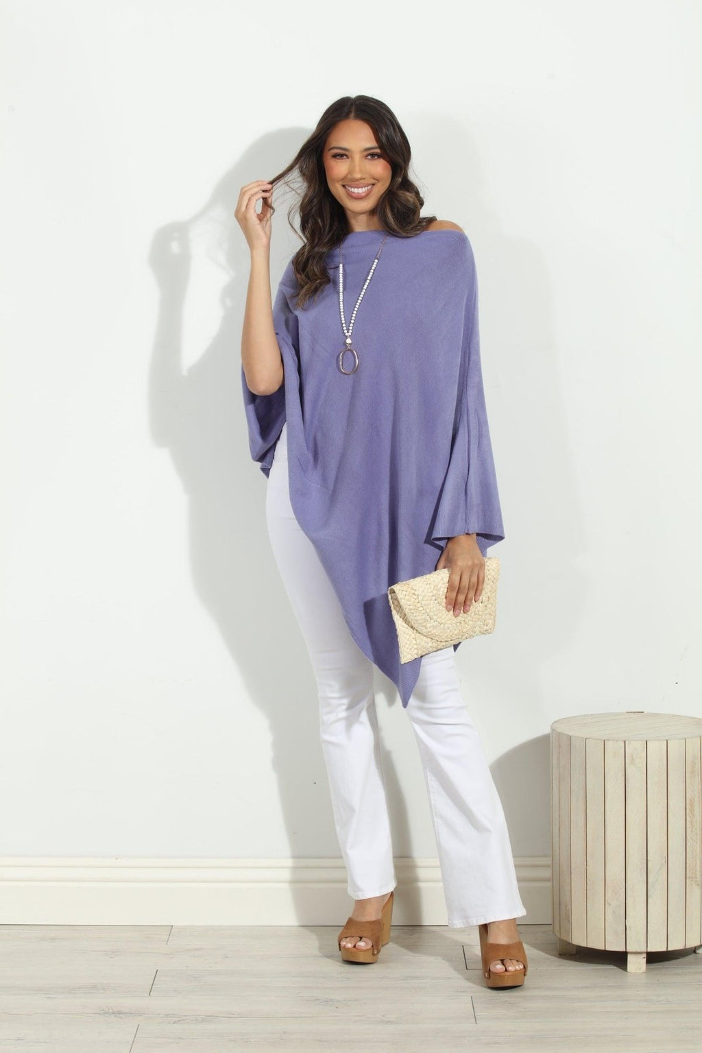Periwinkle Throw-On Poncho-BEST SELLER