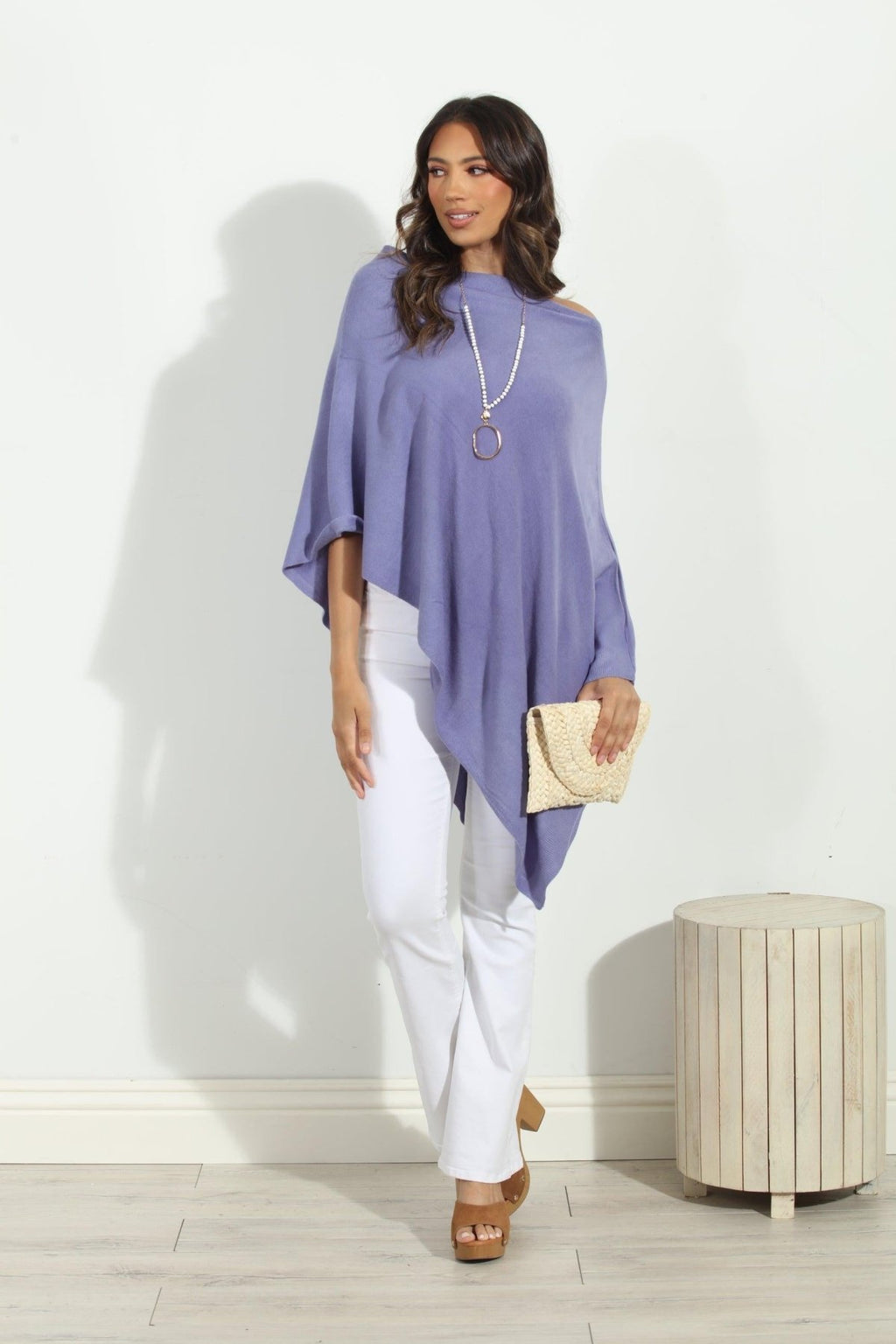 Periwinkle Throw-On Poncho-BEST SELLER