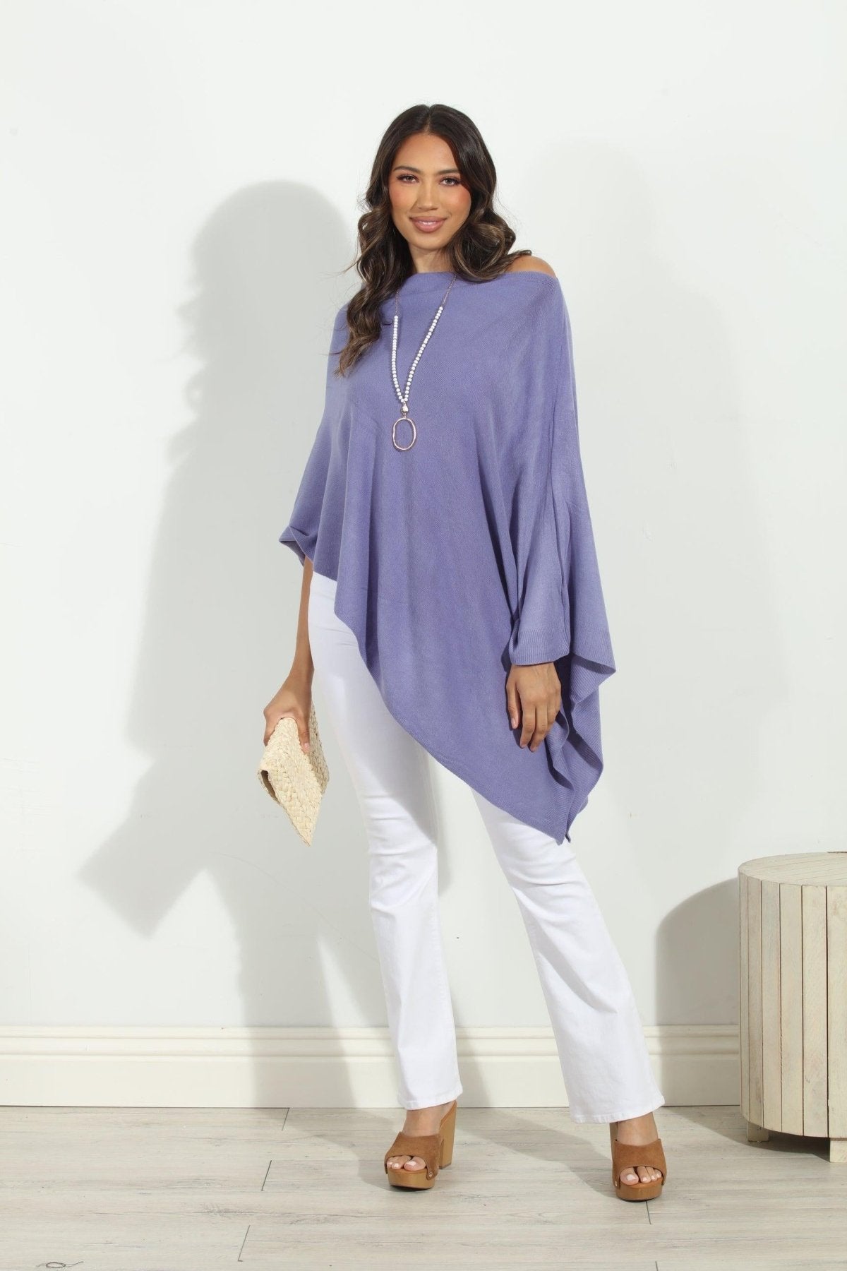 Periwinkle Throw-On Poncho-BEST SELLER