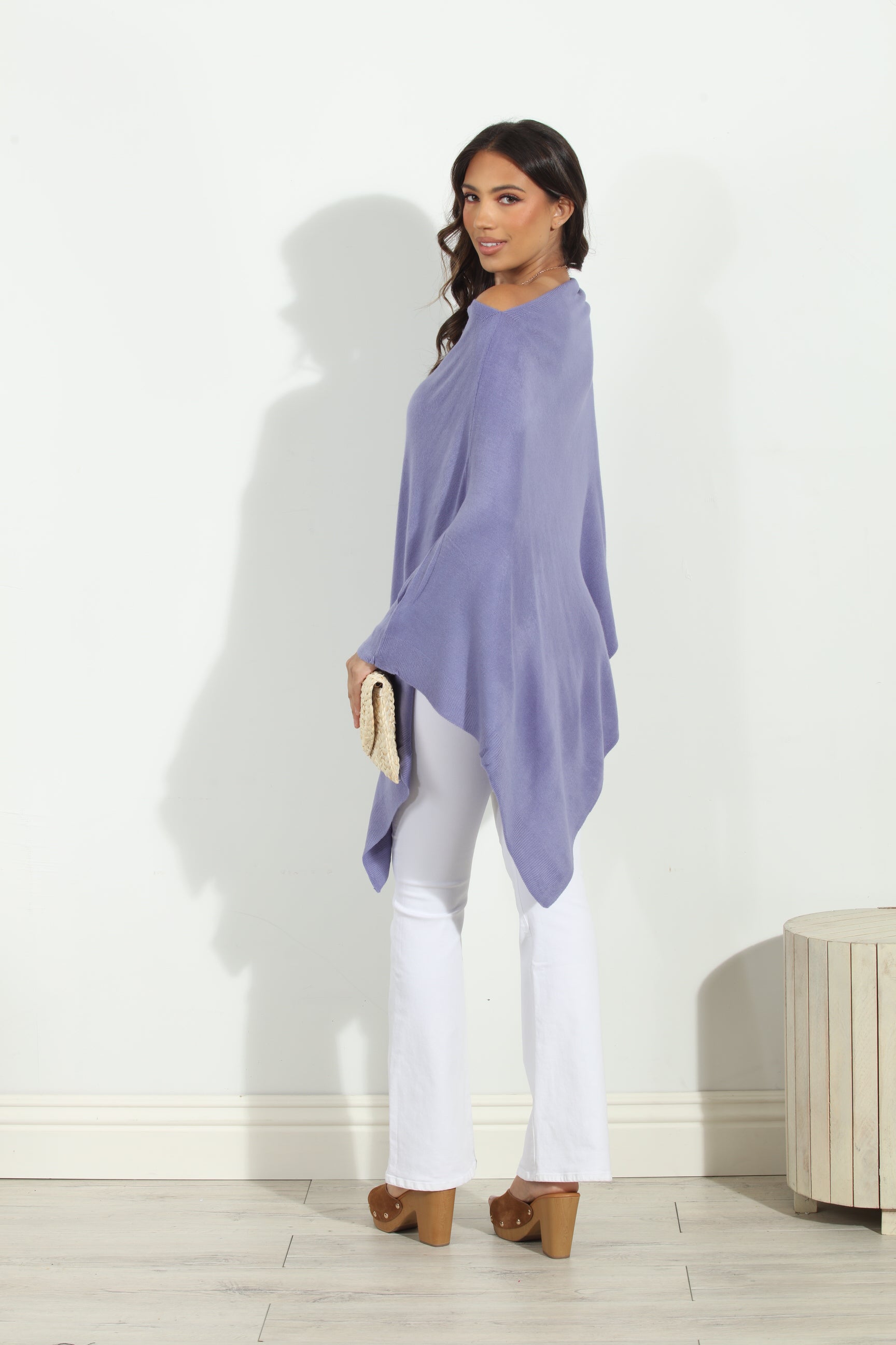 Periwinkle Throw-On Poncho-BEST SELLER