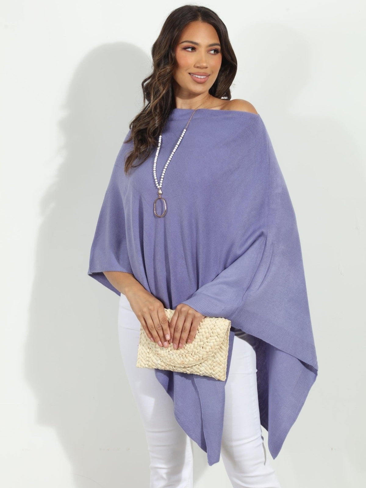 Periwinkle Throw-On Poncho-BEST SELLER