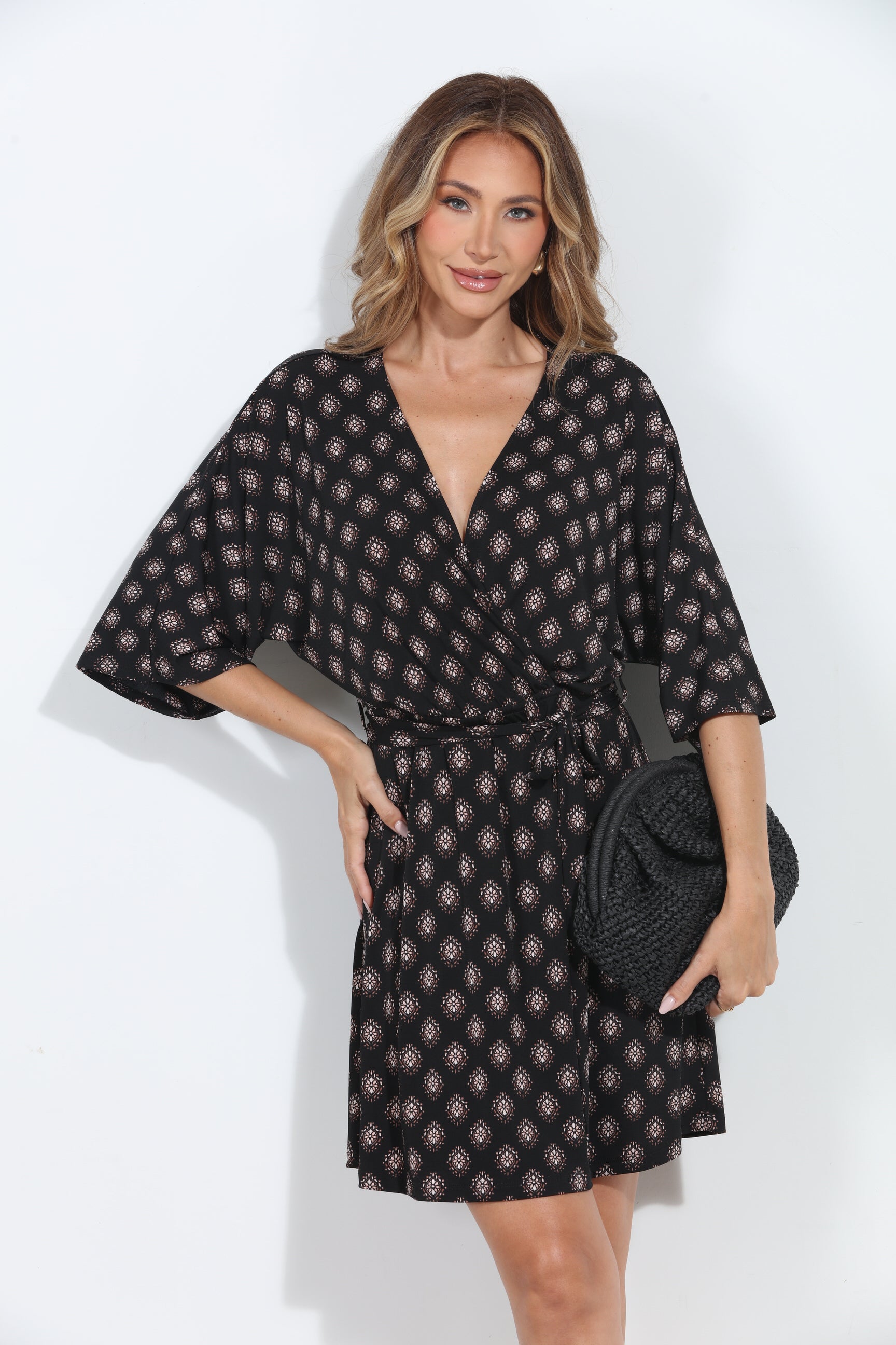 Thalia Stretch Kimono Sleeve Dress-BEST SELLER