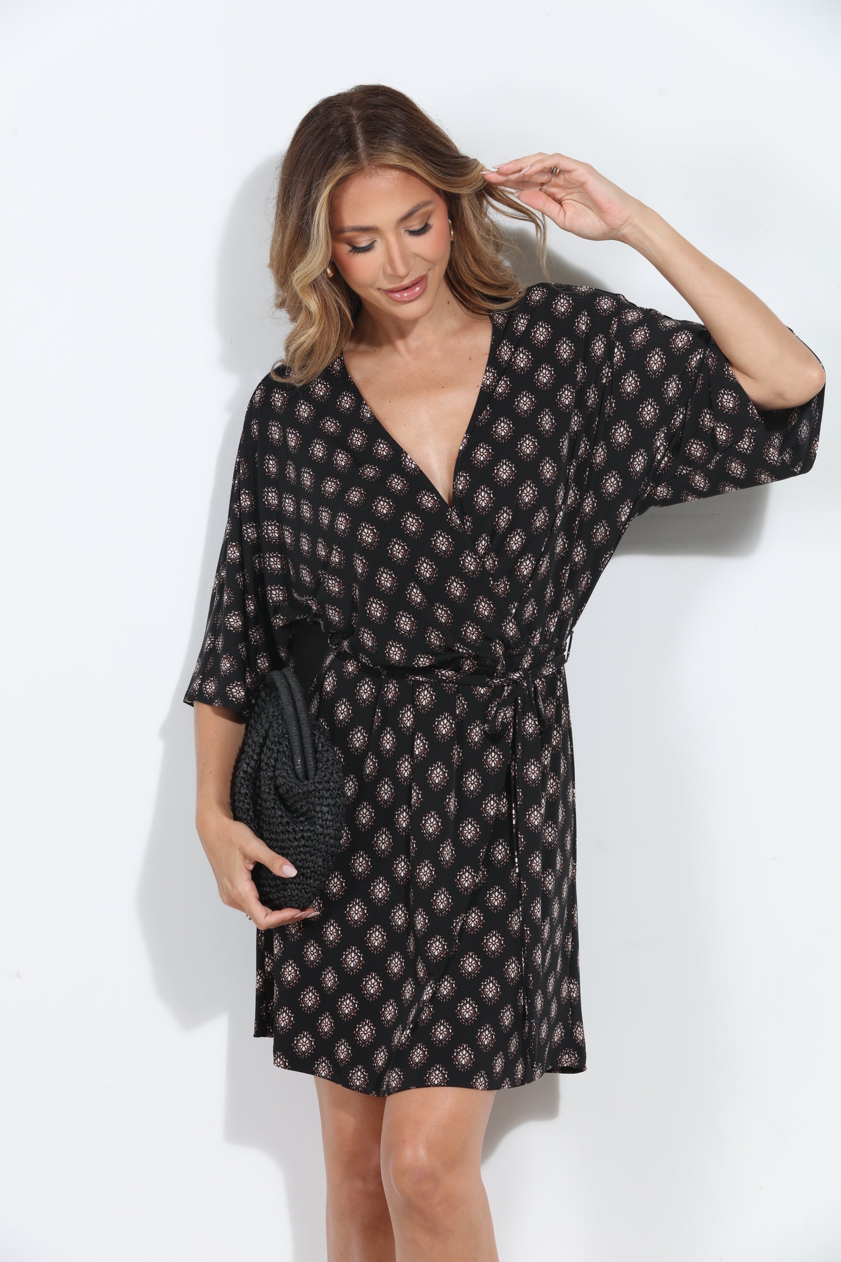 Thalia Stretch Kimono Sleeve Dress-BEST SELLER