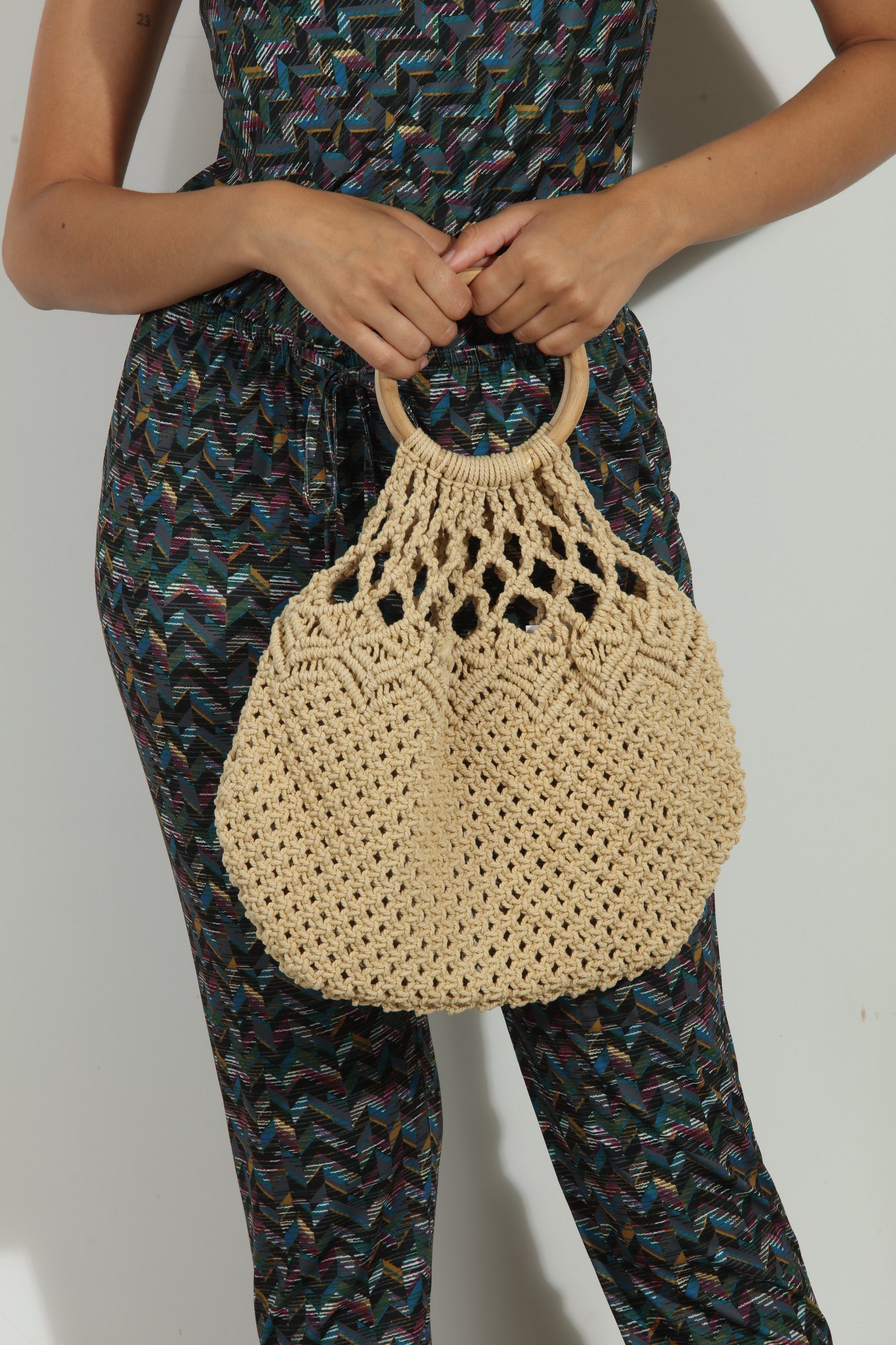 Tan Crochet Handbag