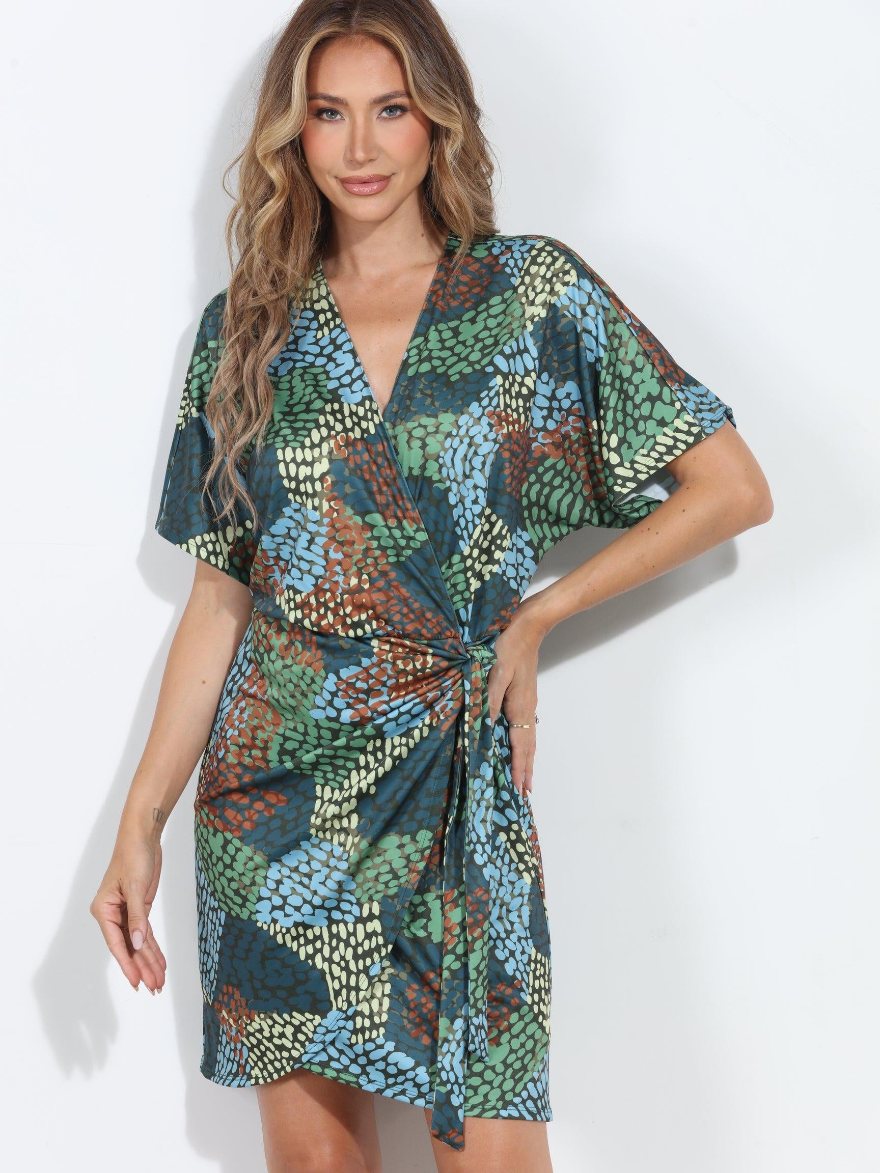 Ines Stretch Faux Wrap Dress-BEST SELLER
