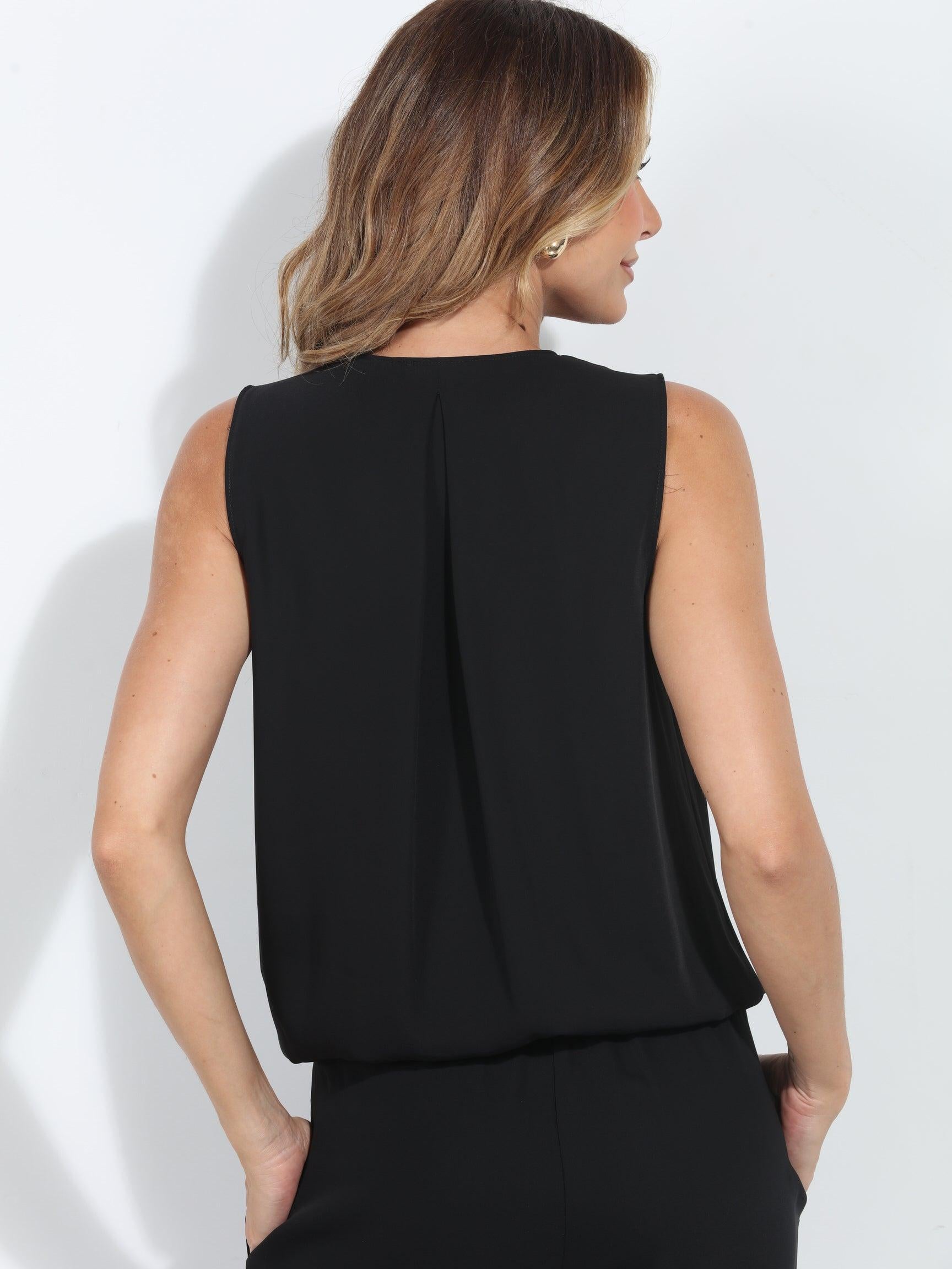Black Pleated Politan Top