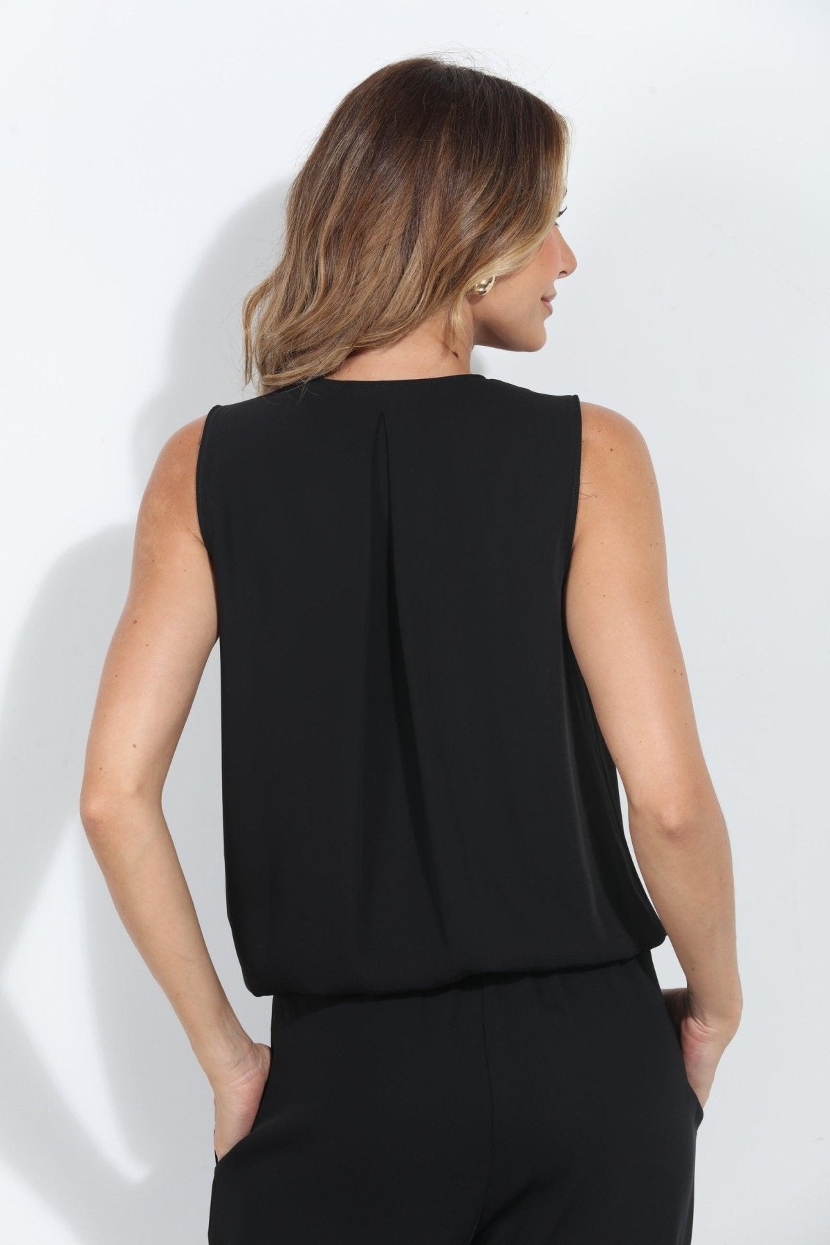 Black Pleated Politan Top