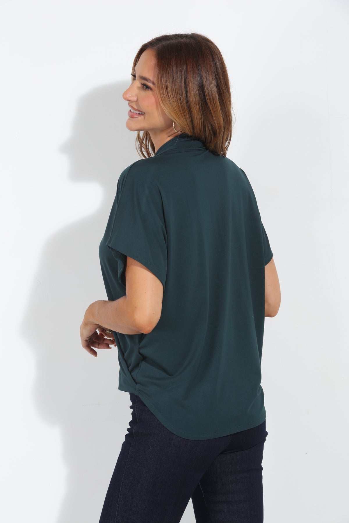 Emerald Cupro Surplice Tee-BEST SELLER