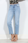 Hidden Jeans Step Hem Straight - Light Wash