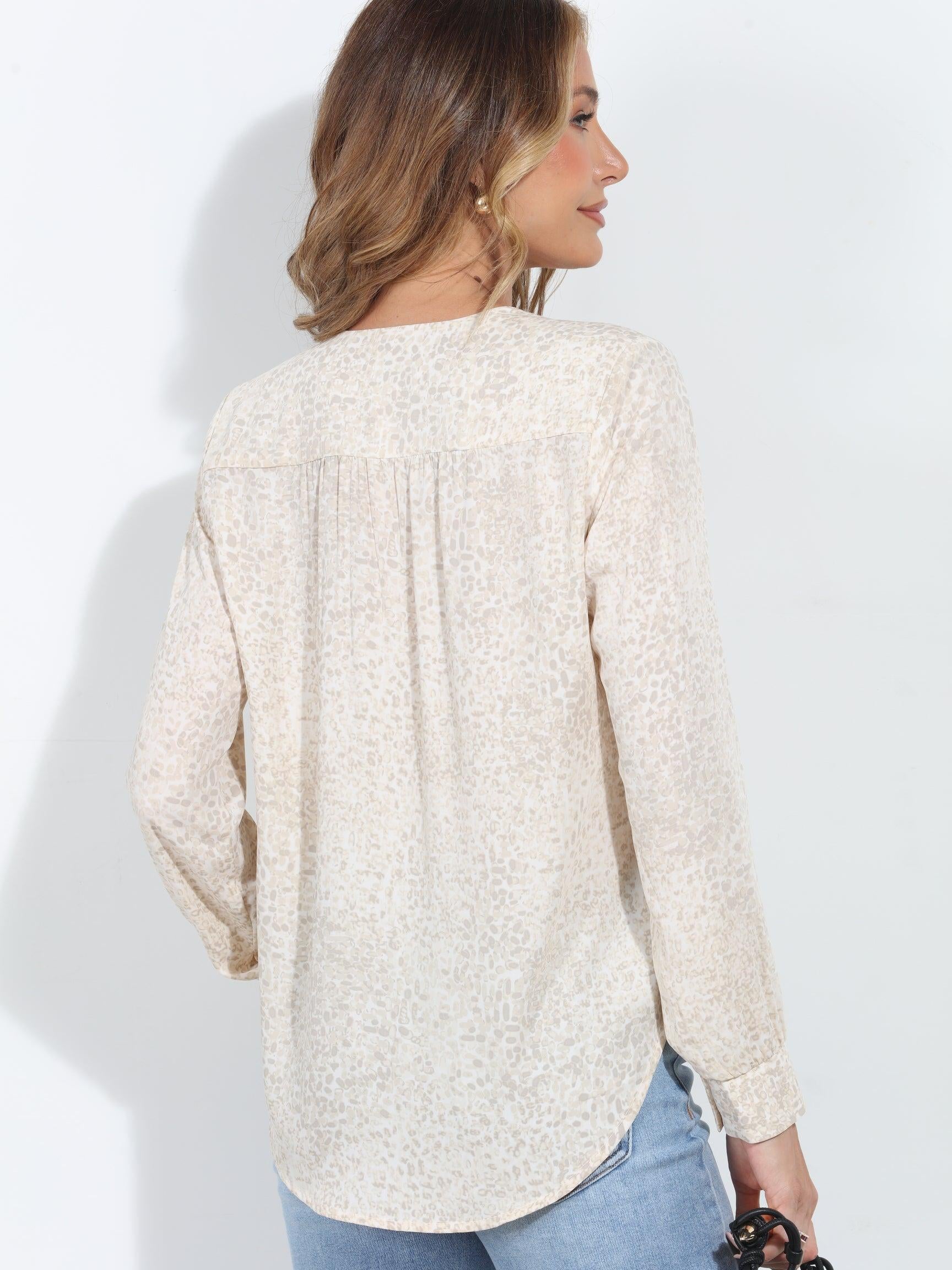 Fate V-Neck Front Pleat Blouse