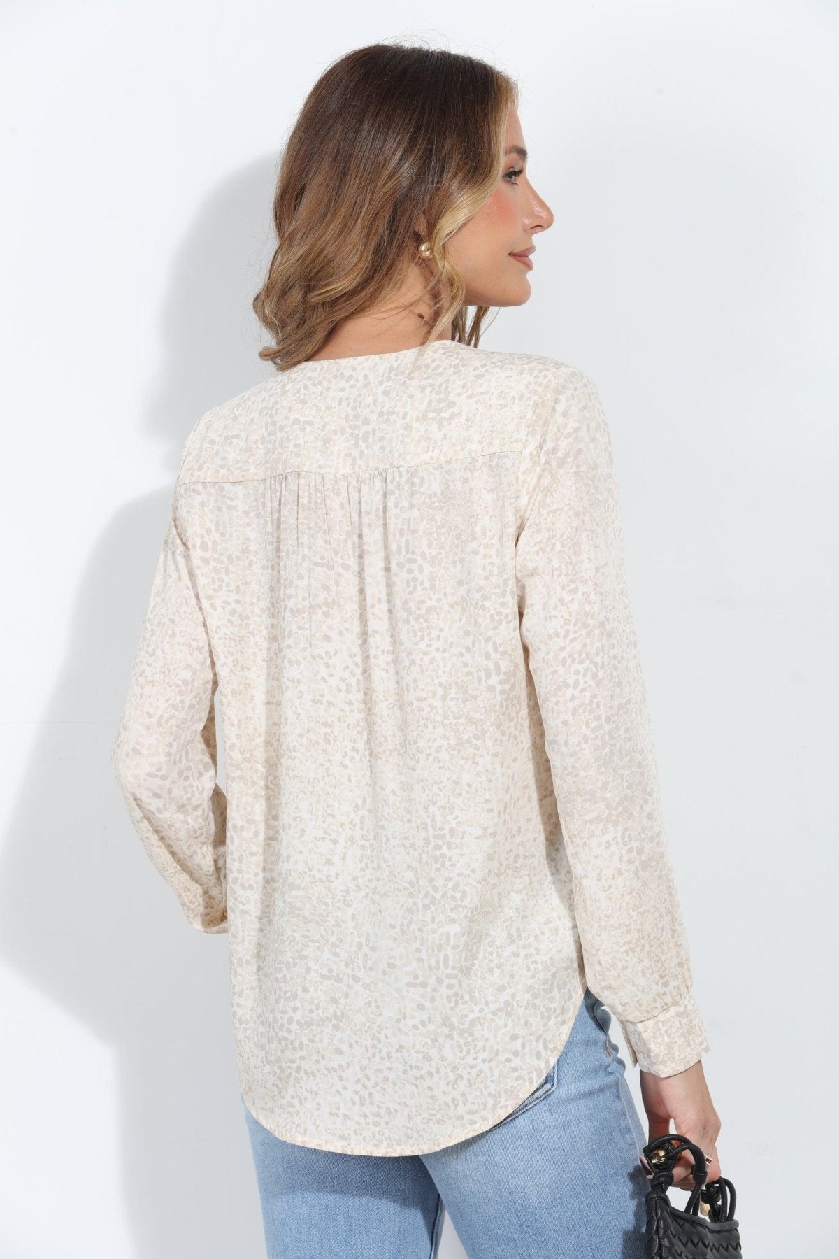 Fate V-Neck Front Pleat Blouse
