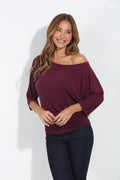 Eggplant Shirred Waist Top