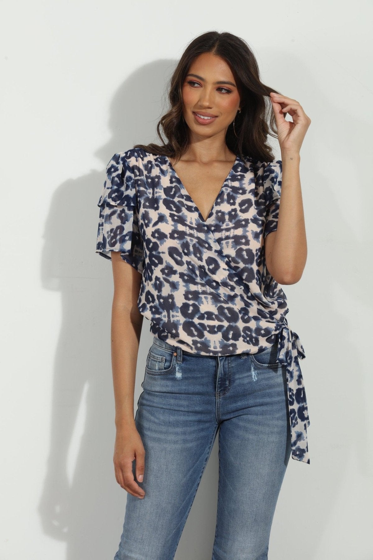 Elmore Short Sleeve Wrap Blouse-FINAL SALE